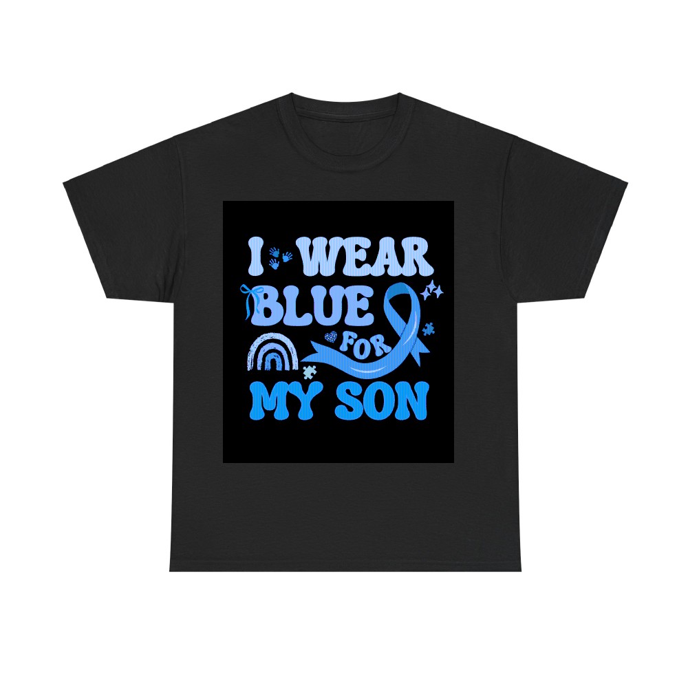 I Wear Blue for My Son T-Shirt – Autism Awareness Ribbon Tee