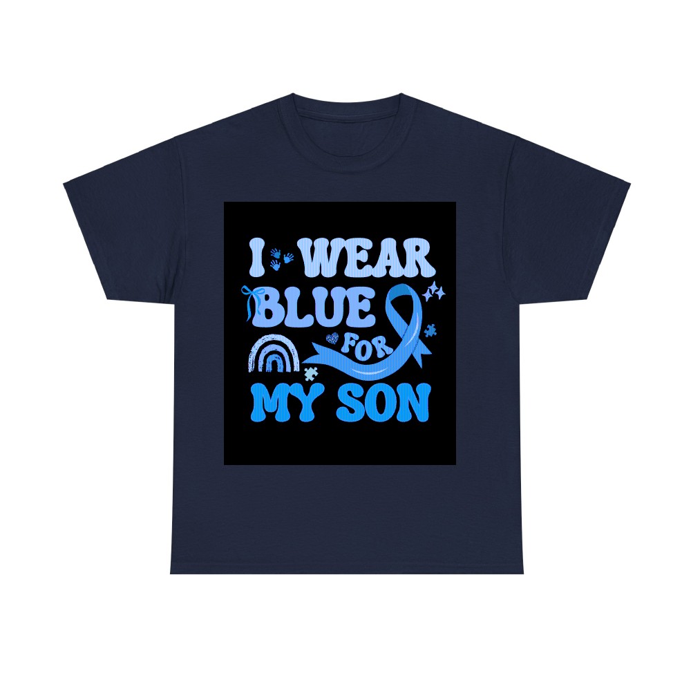 I Wear Blue for My Son T-Shirt – Autism Awareness Ribbon Tee