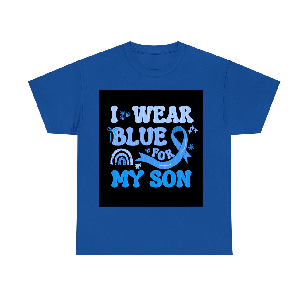 I Wear Blue for My Son T-Shirt – Autism Awareness Ribbon Tee