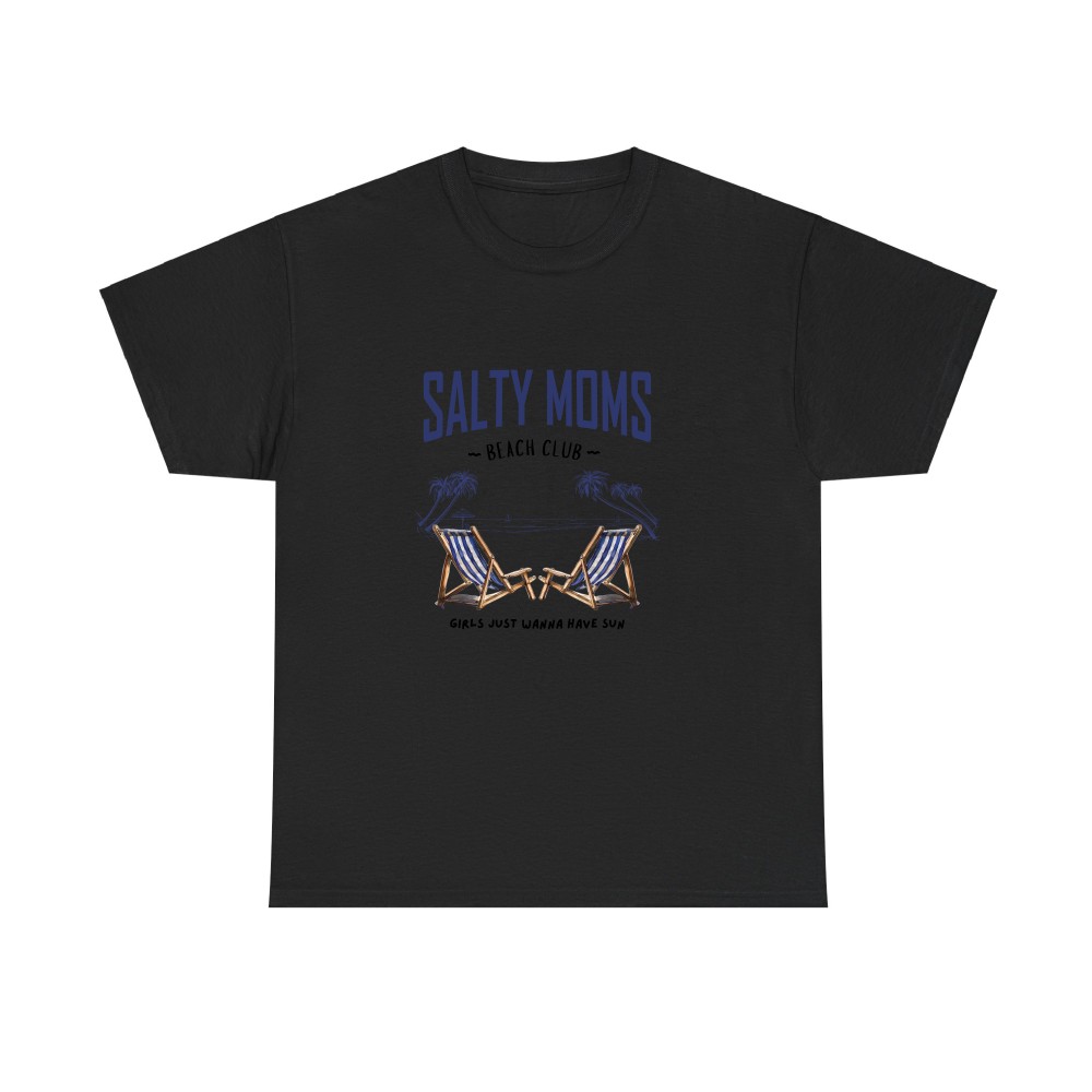 Salty Moms Beach Club T-Shirt – Retro Coastal Vibes for Summer-Loving Moms
