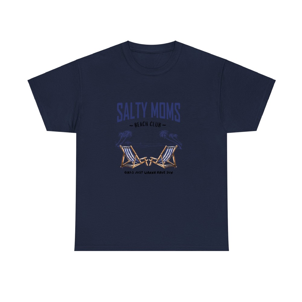 Salty Moms Beach Club T-Shirt – Retro Coastal Vibes for Summer-Loving Moms