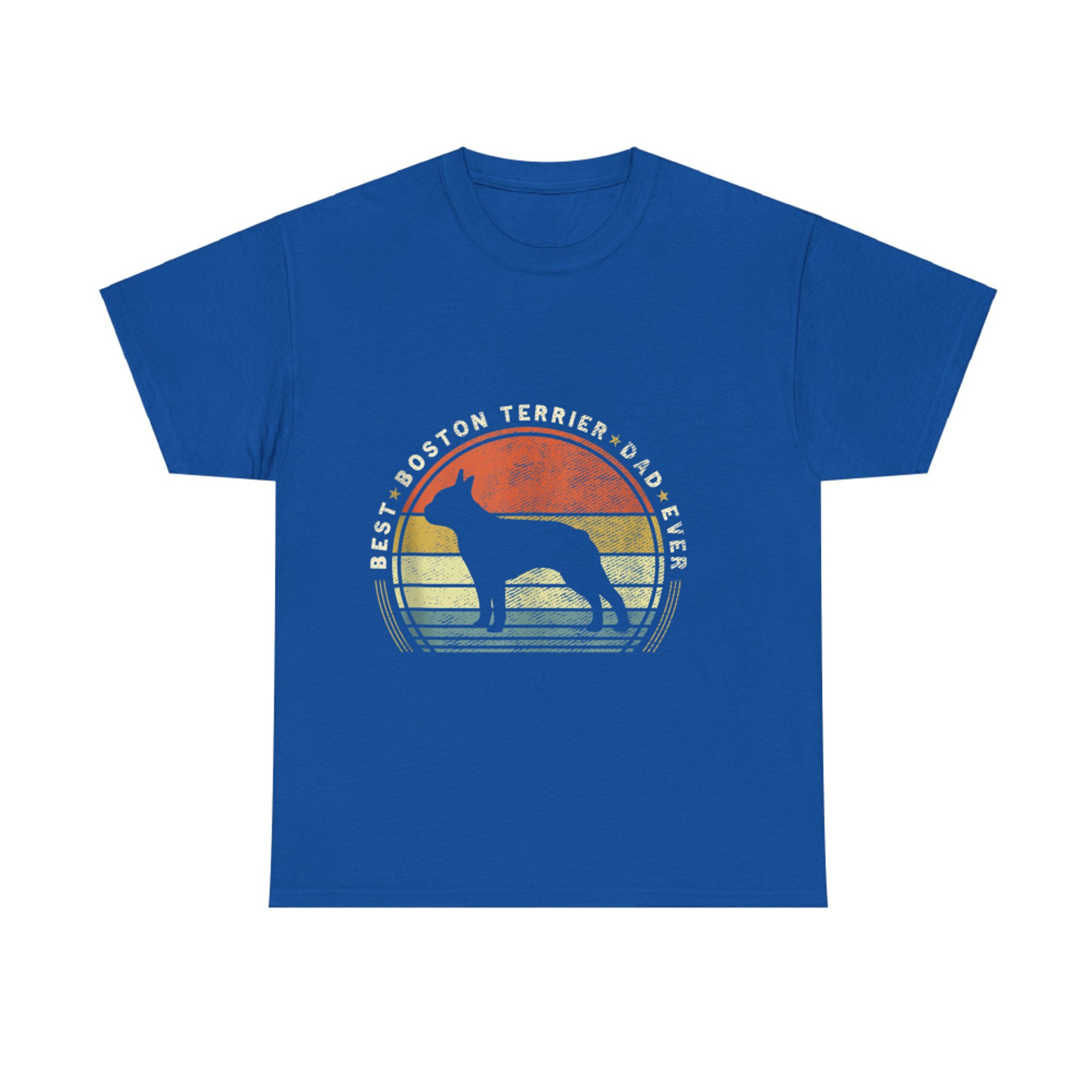 Best Boston Terrier Dad Ever Retro Dog Lover T-shirt