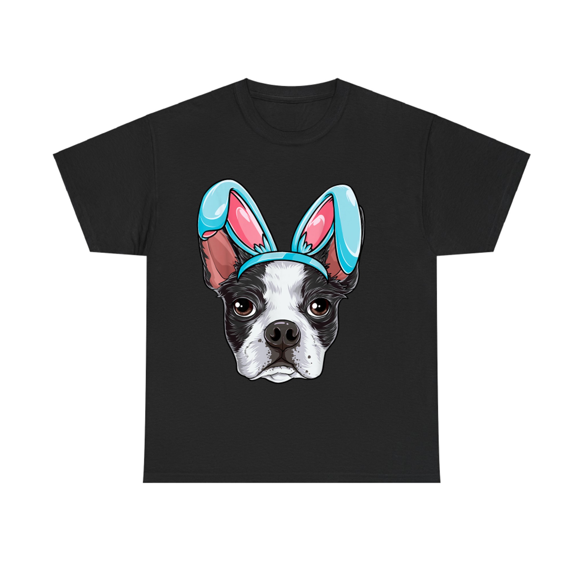 Boston Terrier Easter Bunny Ears Funny Boys Girls Kids Dog T-shirt