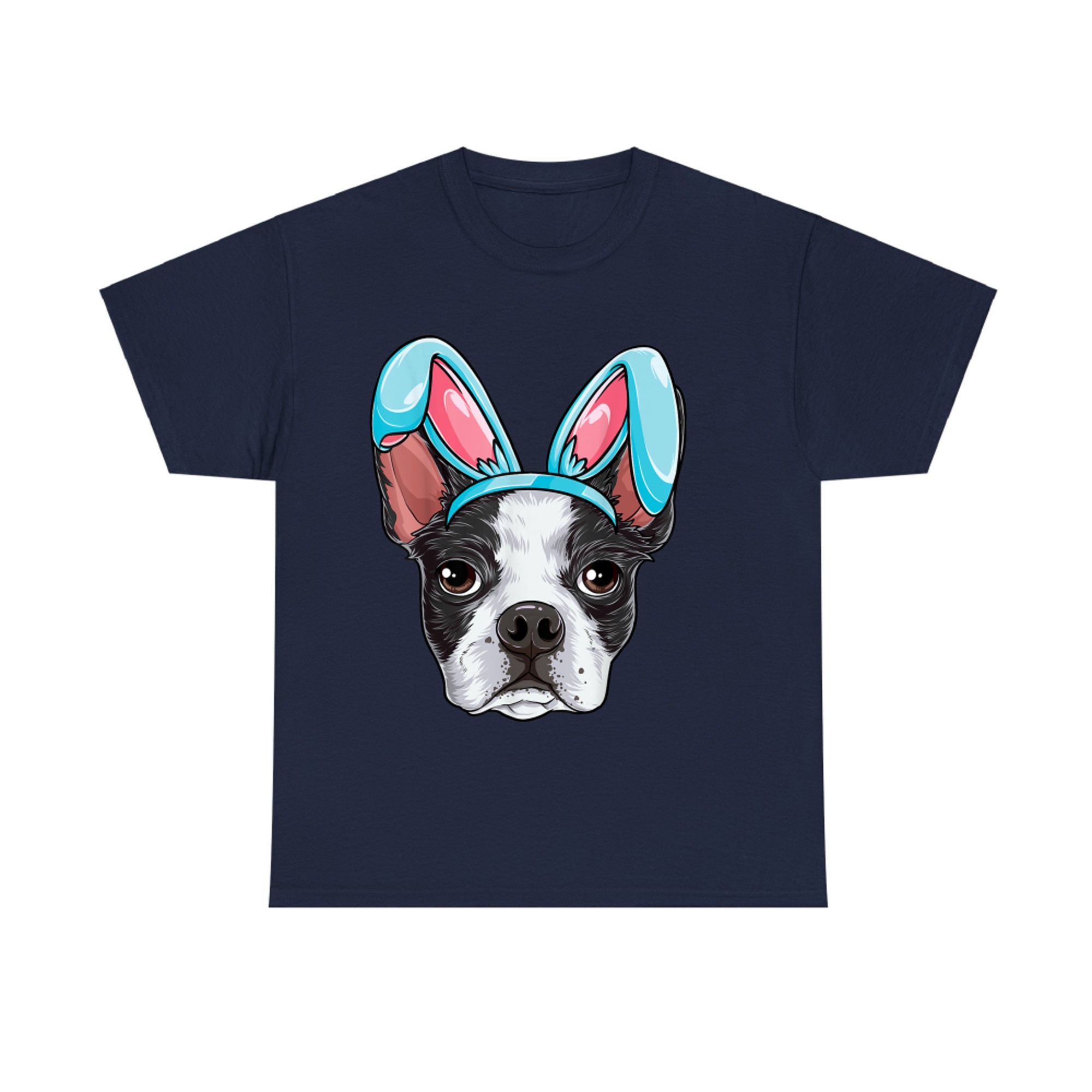 Boston Terrier Easter Bunny Ears Funny Boys Girls Kids Dog T-shirt