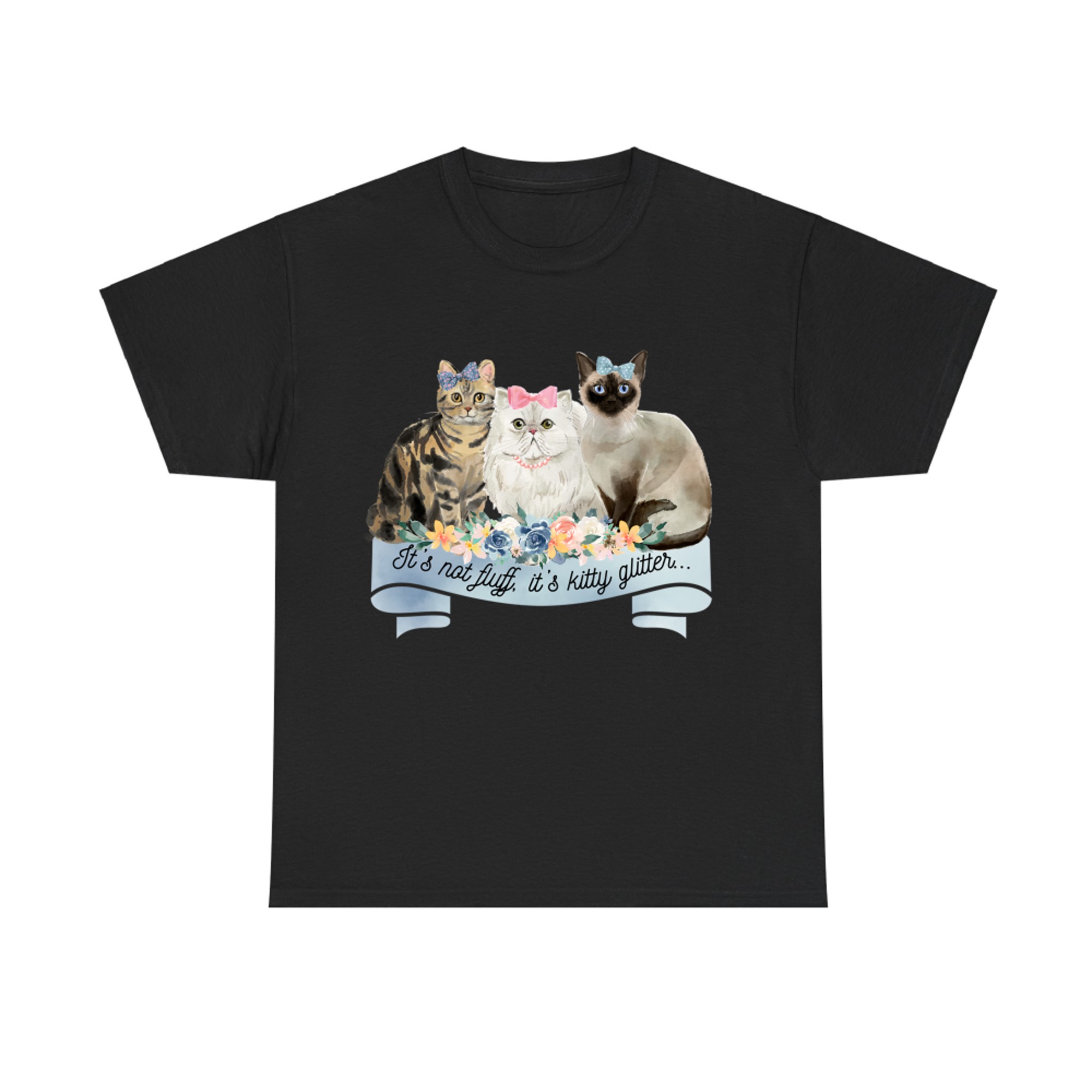 Cat Tshirt, Womens Cat Shirt, Kitty Glitter Shirt, Funny Cat T-shirt