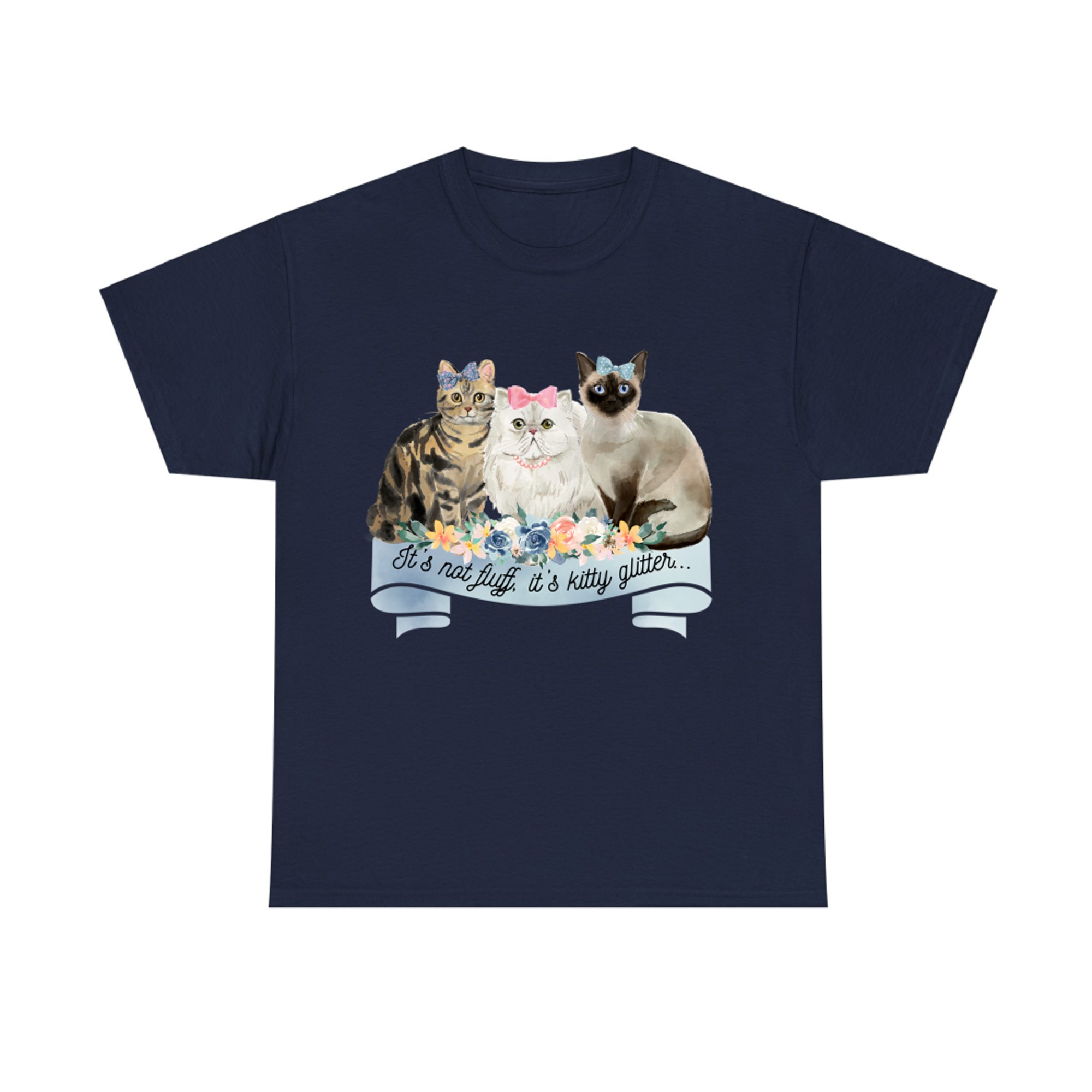 Cat Tshirt, Womens Cat Shirt, Kitty Glitter Shirt, Funny Cat T-shirt