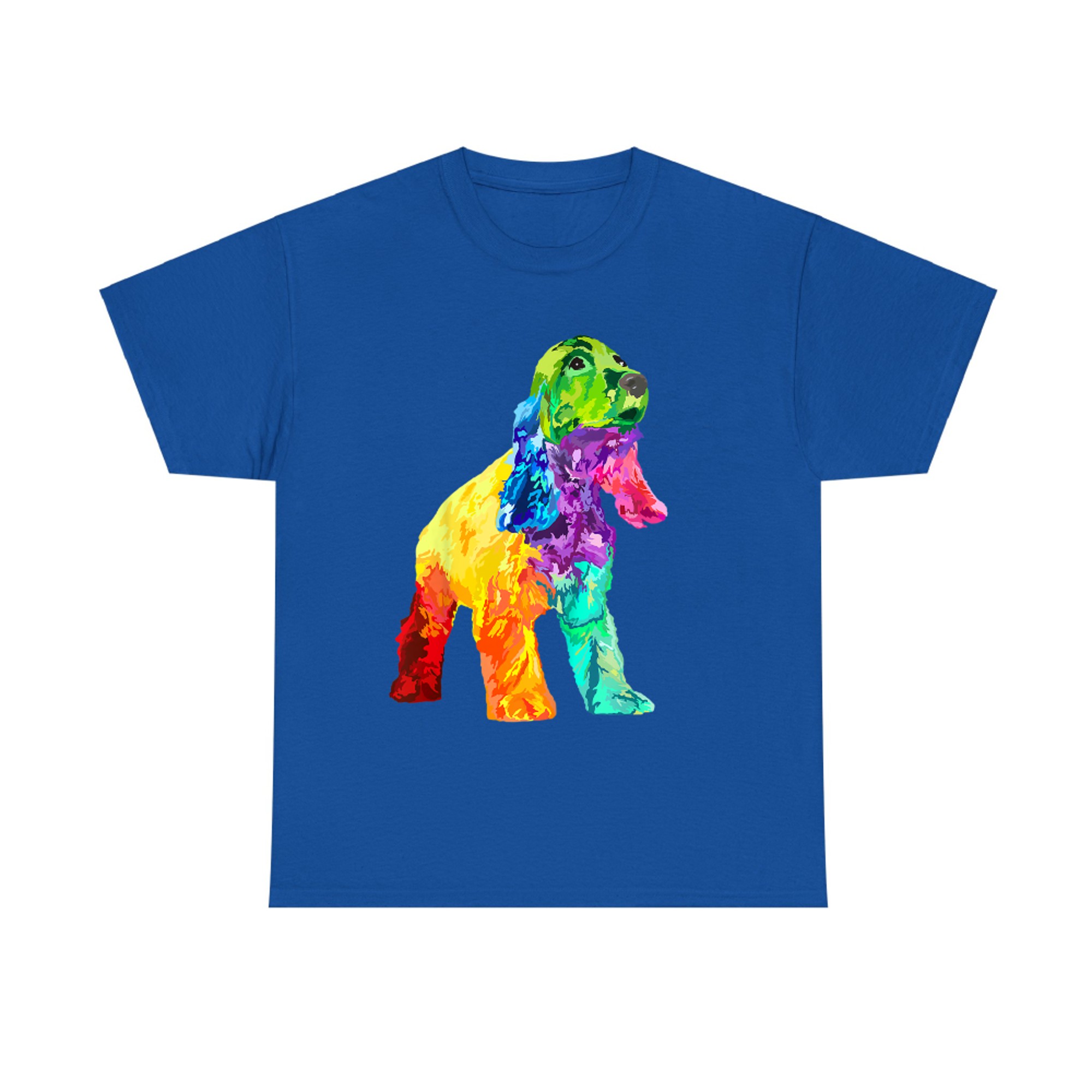 Colorful Cocker Spaniel Dog Lover Gift Watercolor Rainbow Art for Women & Men T-shirt