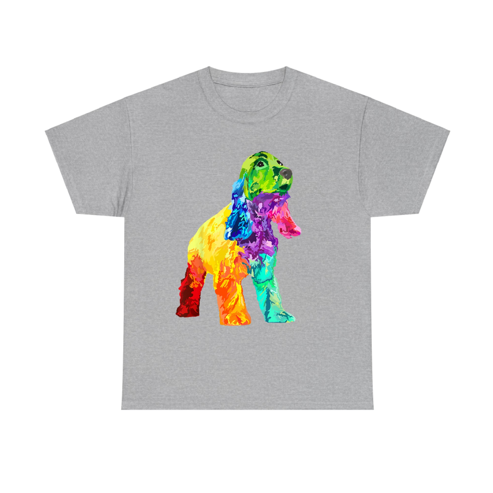 Colorful Cocker Spaniel Dog Lover Gift Watercolor Rainbow Art for Women & Men T-shirt