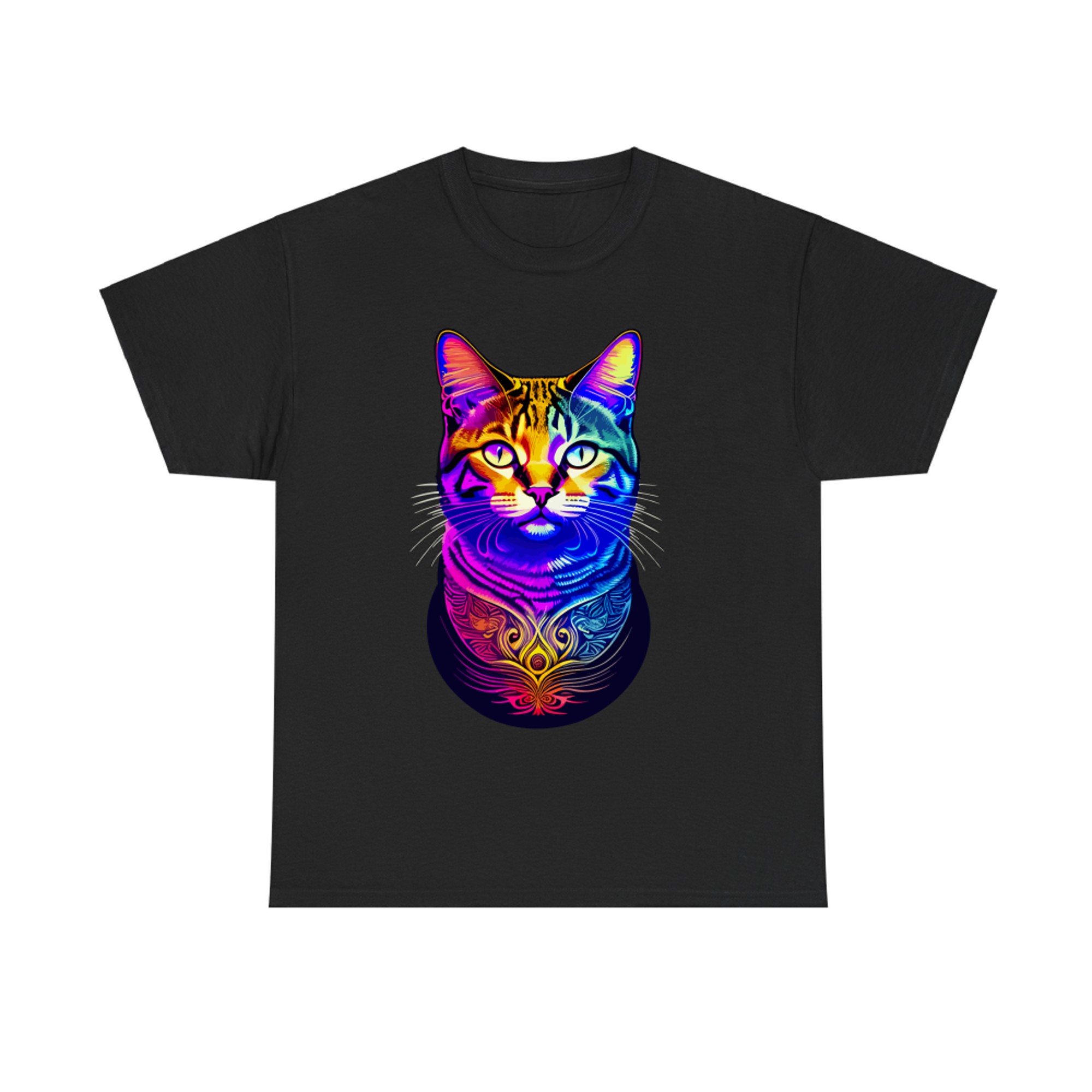 Colorful Psychedelic Cat T-shirt