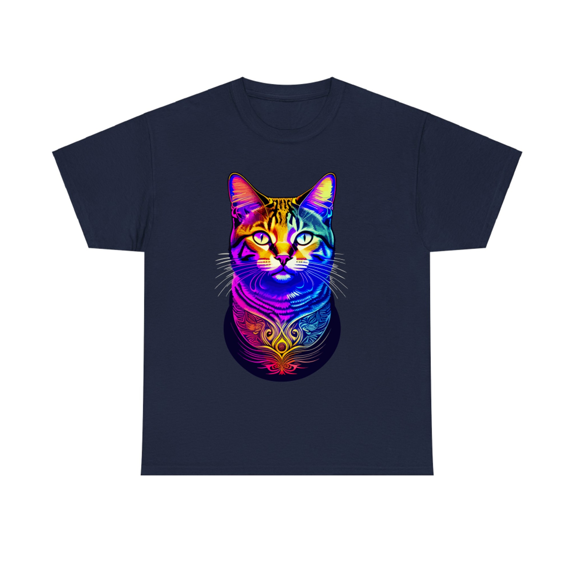 Colorful Psychedelic Cat T-shirt