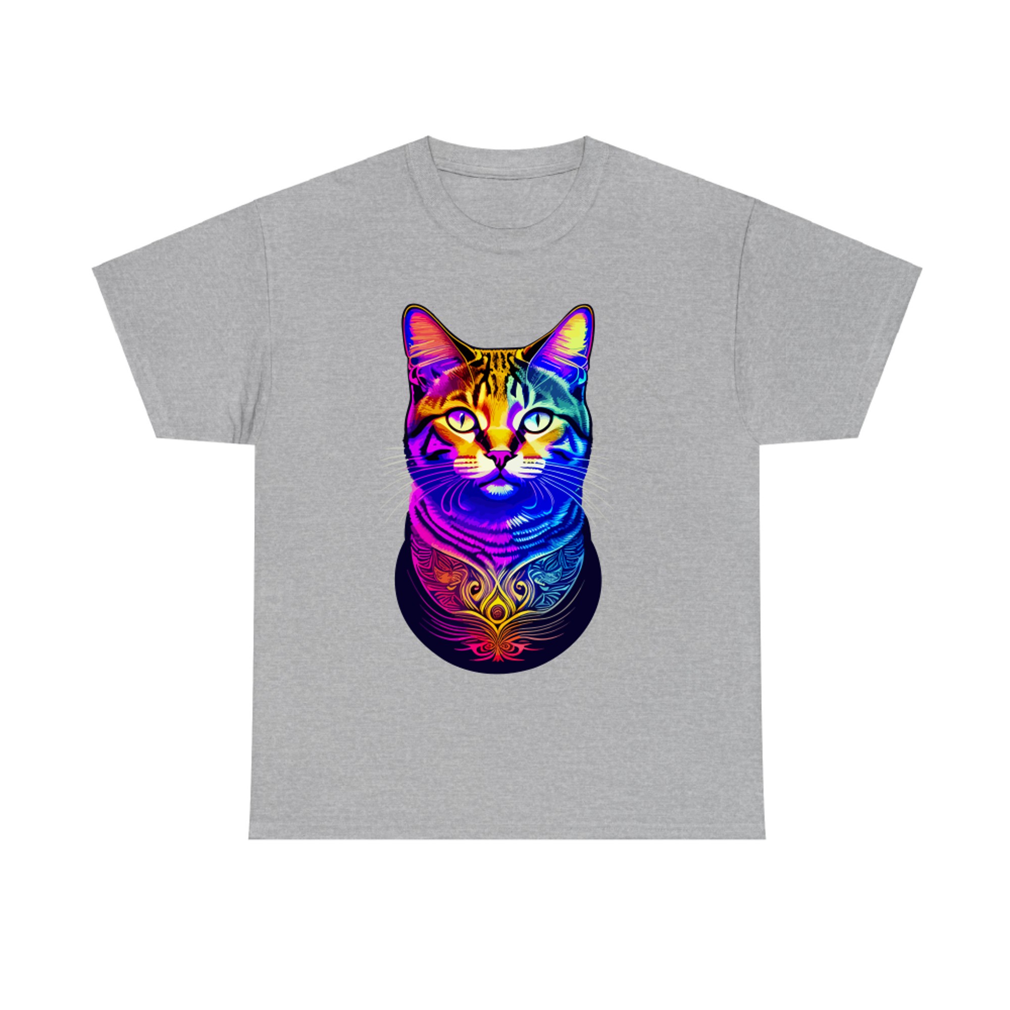 Colorful Psychedelic Cat T-shirt