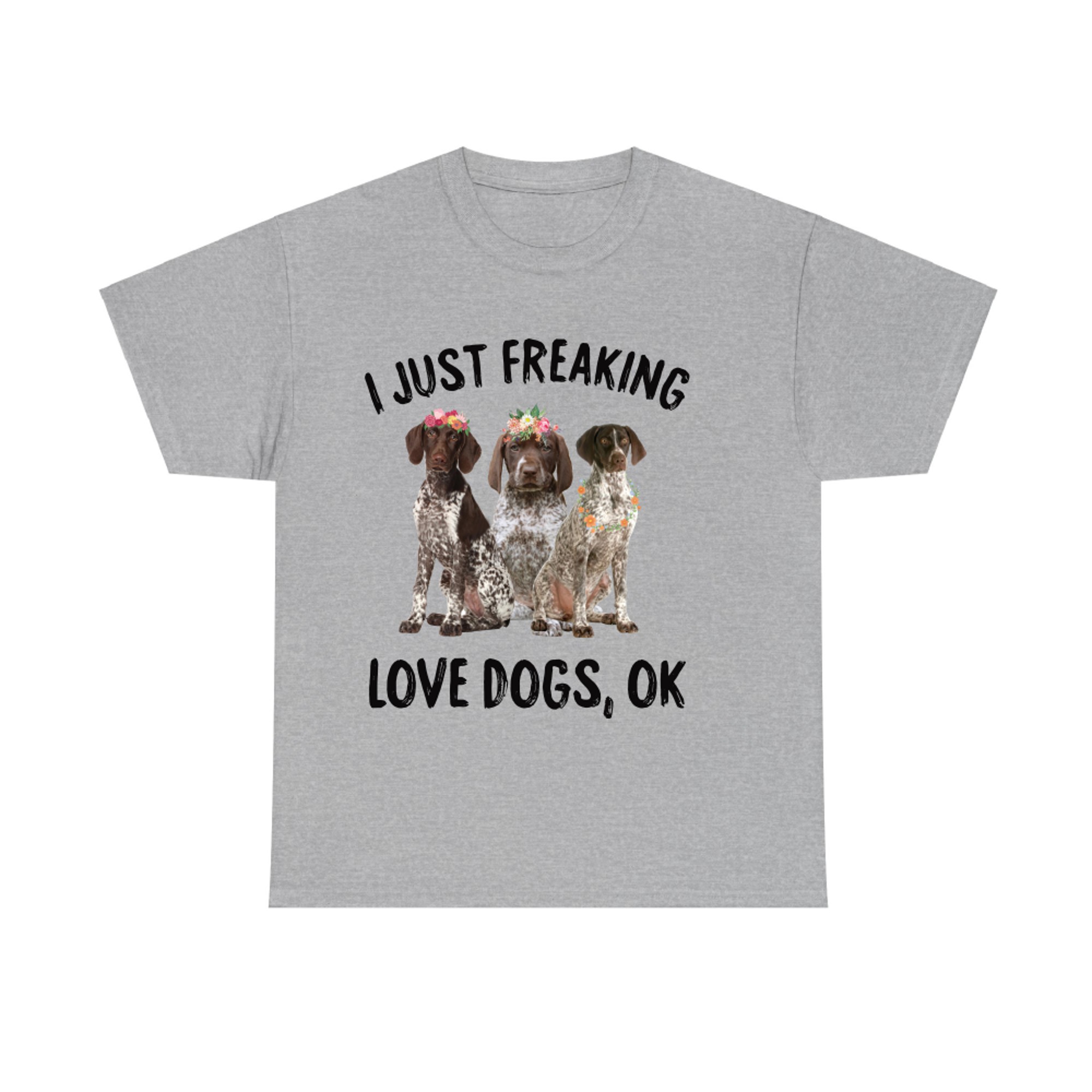 Cute Floral German Shorthaired Pointer Art I Love Dogs Funny Pet Owner Gift T-shirt