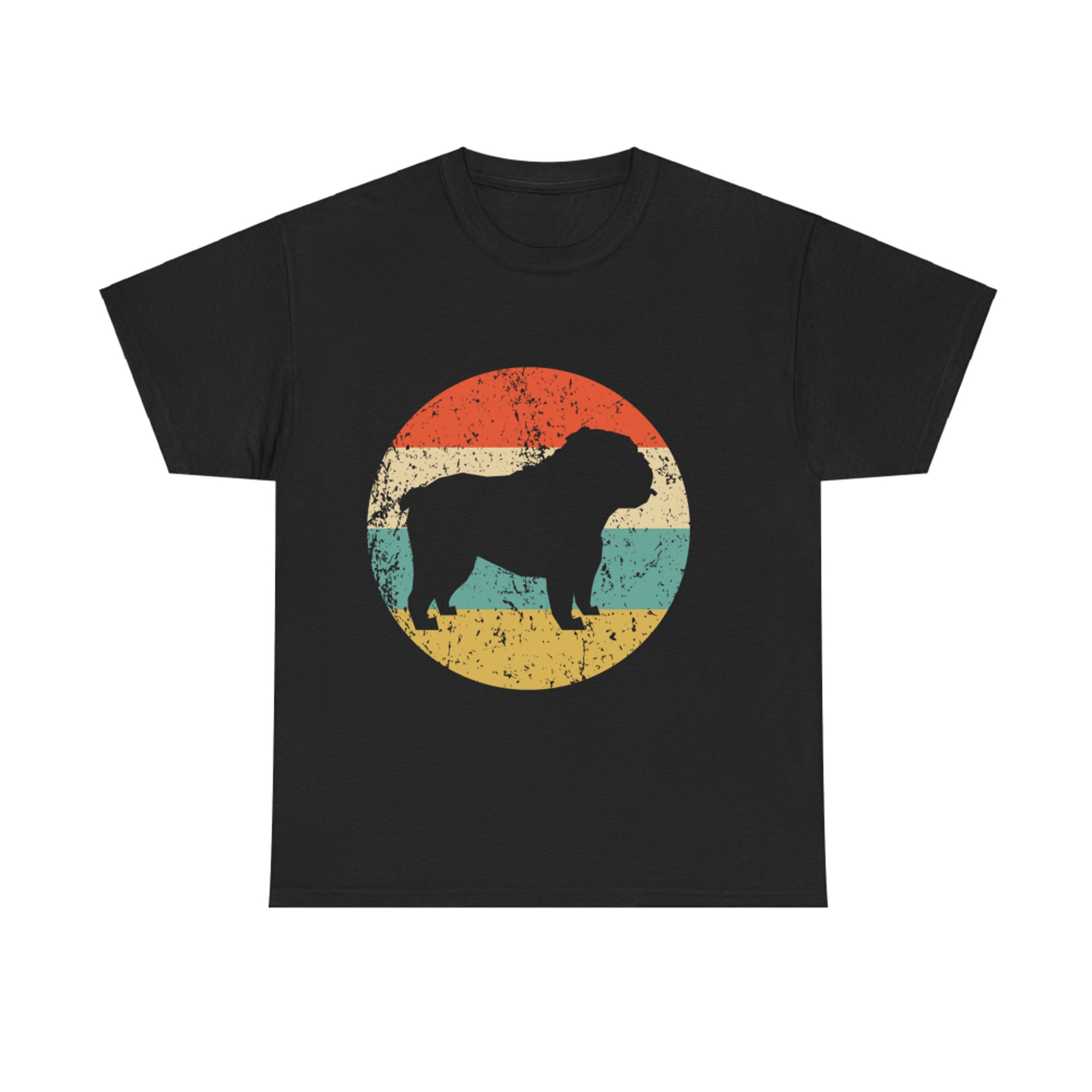 English Bulldog Gift Distressed Retro Pet Design T-shirt