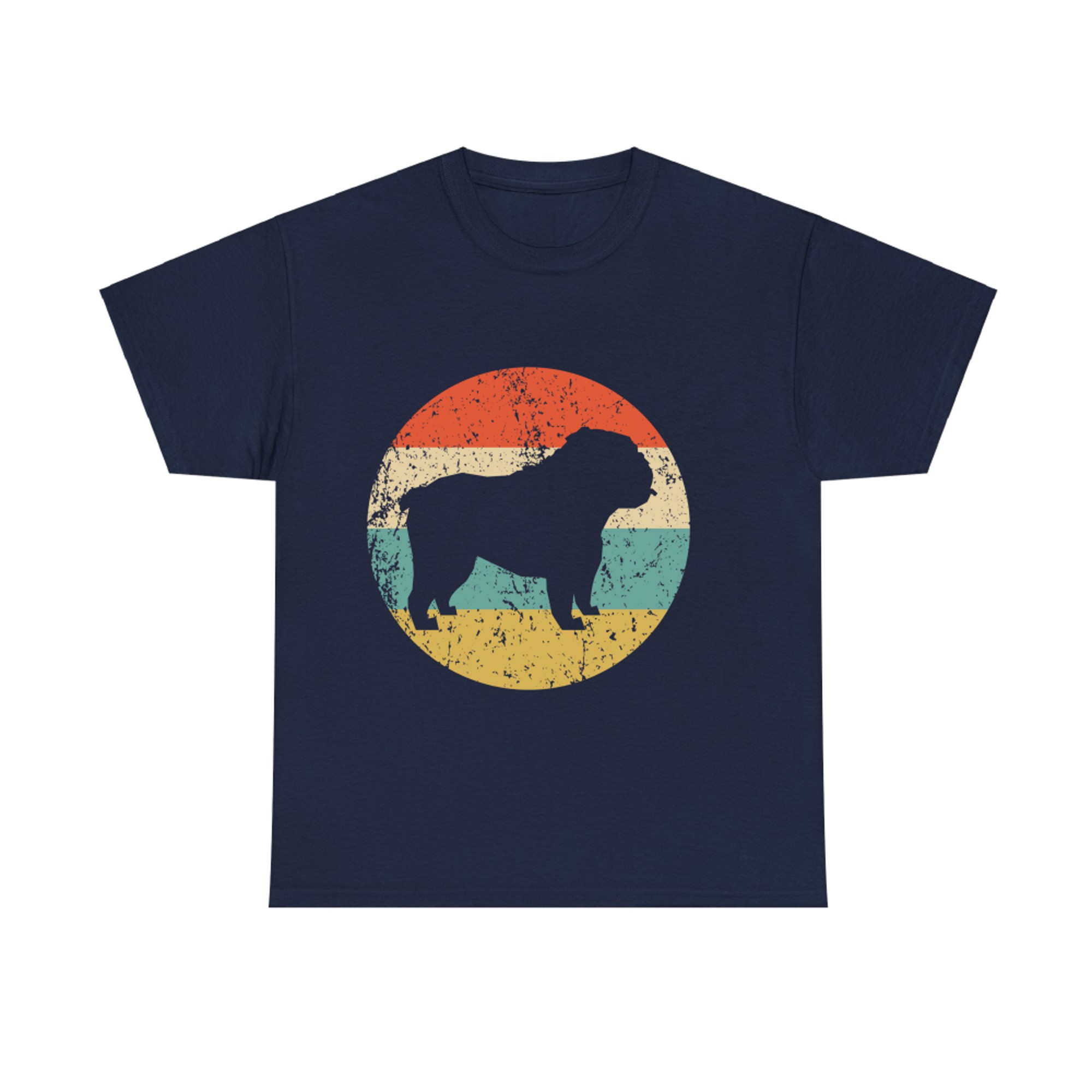 English Bulldog Gift Distressed Retro Pet Design T-shirt