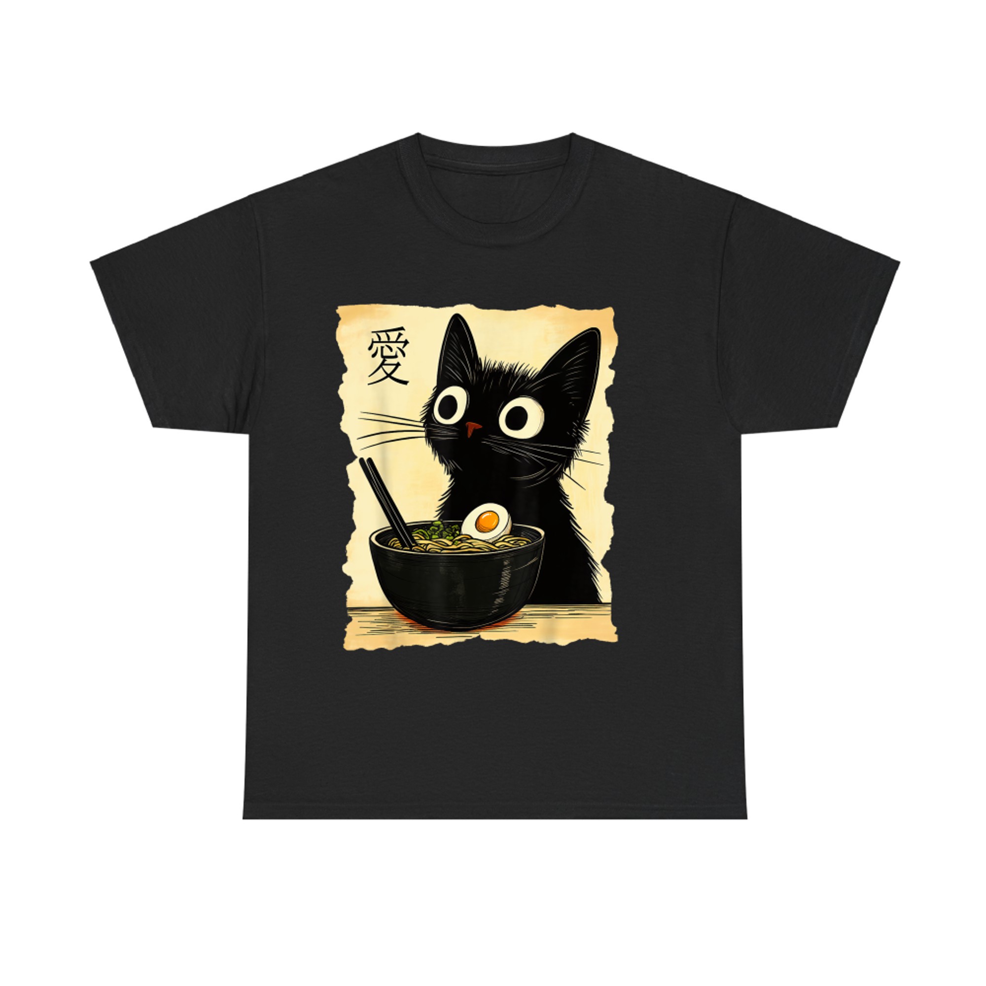 Funny Cat Ramen Graphic Japanese Kawaii Anime Cat T-shirt
