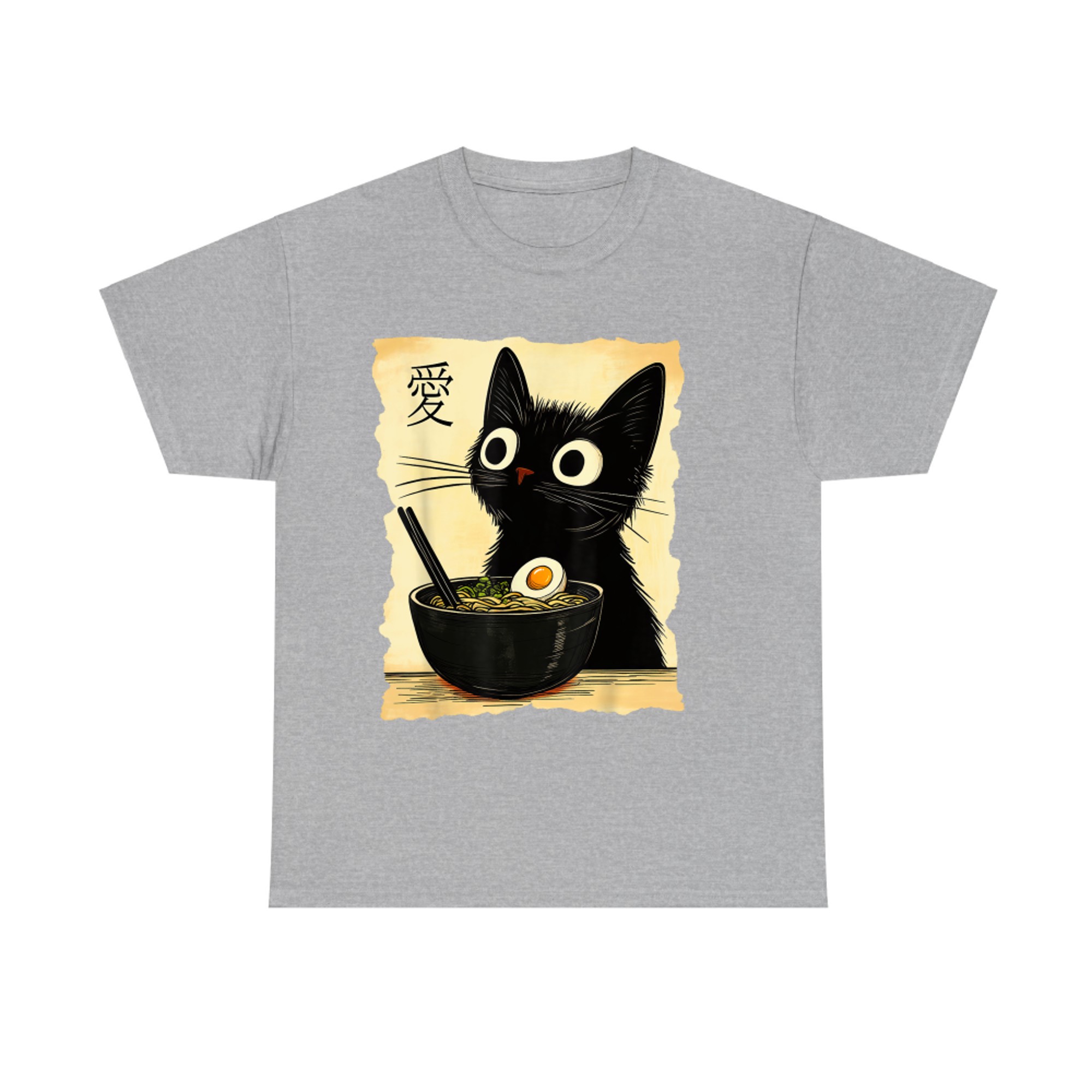 Funny Cat Ramen Graphic Japanese Kawaii Anime Cat T-shirt