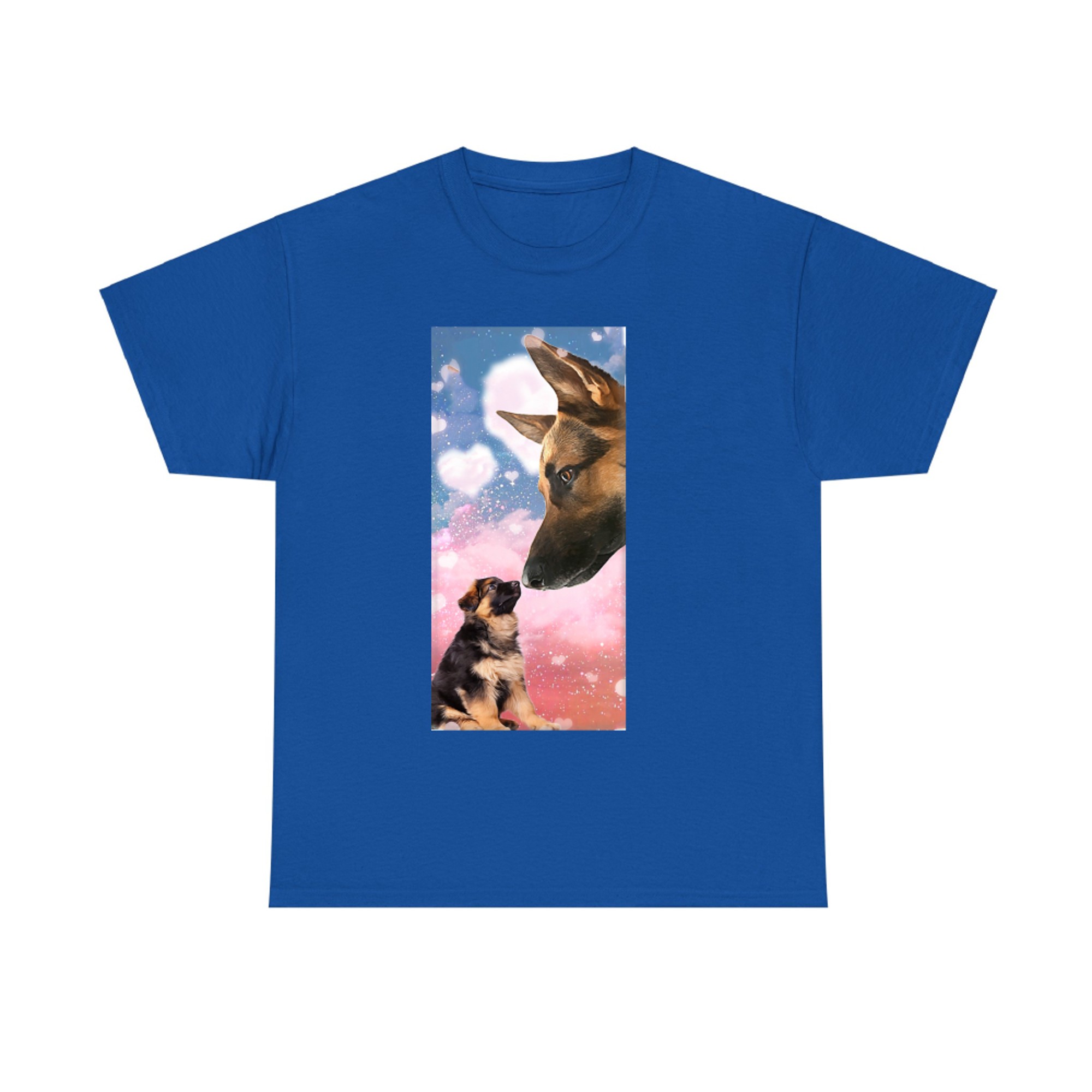 German Shepherd Kissing Cloudy Pinky for Dog Lover T-shirt