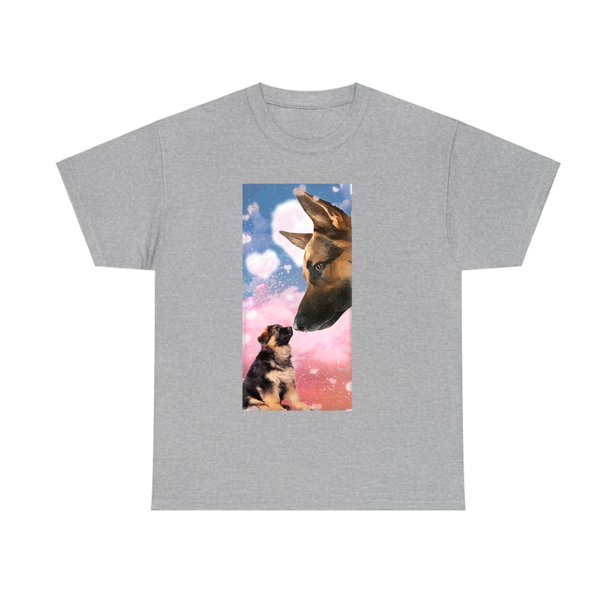 German Shepherd Kissing Cloudy Pinky for Dog Lover T-shirt
