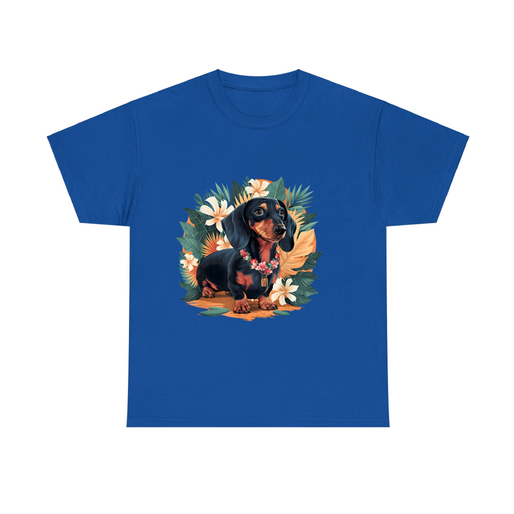 Hawaiian Dachshund Dog Retro Style Floral Summer Vacation T-shirt