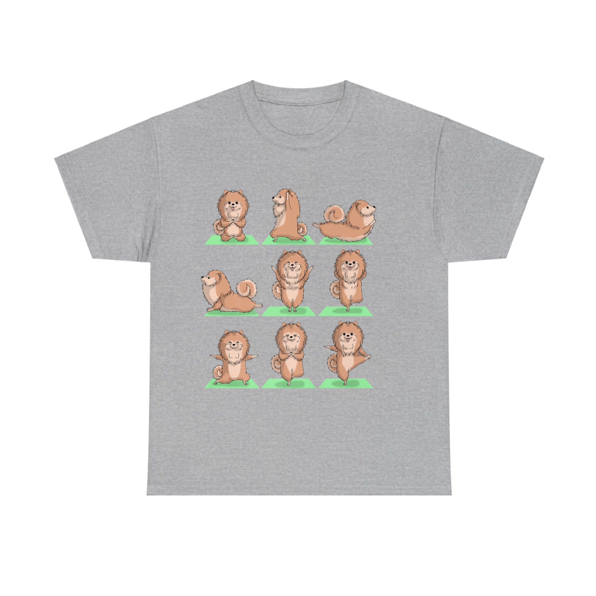 Pomeranian Dog Yoga Pose Zen Cute Workout Exercise Yogi T-shirt