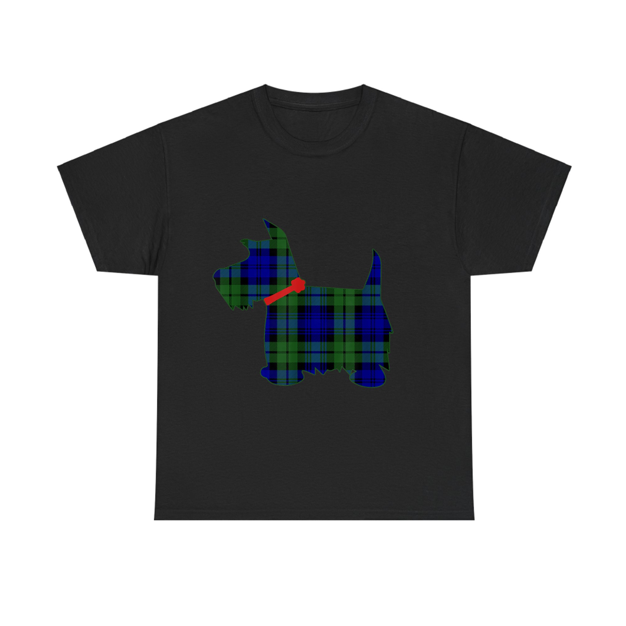 Scottie Dog T Scottish Campbell Black Watch Tartan T-shirt