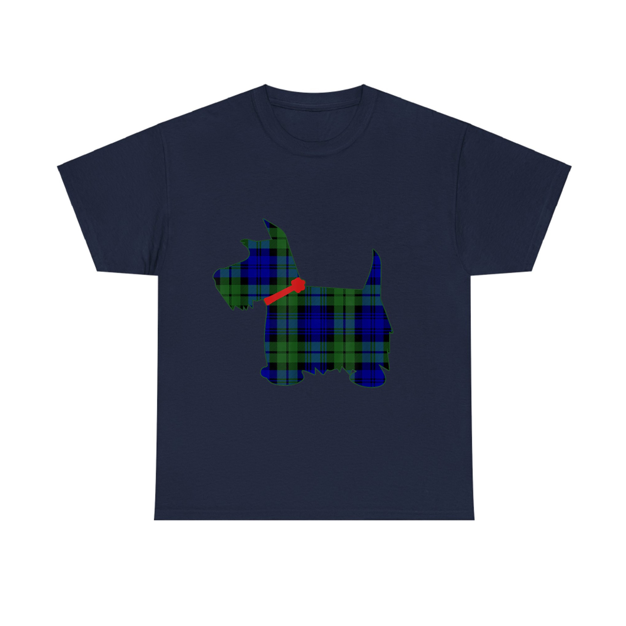 Scottie Dog T Scottish Campbell Black Watch Tartan T-shirt
