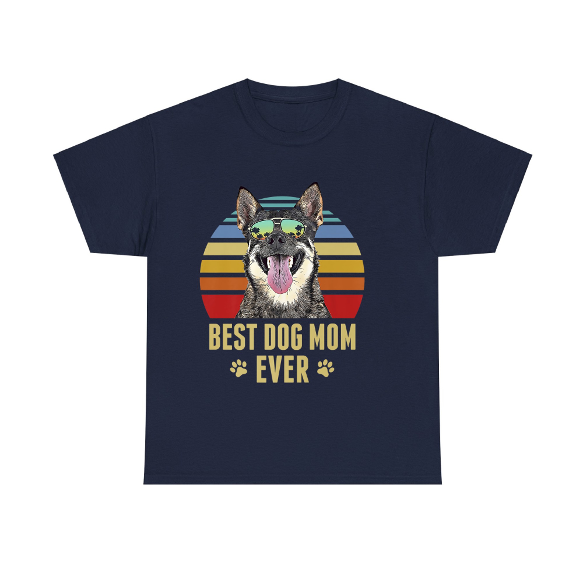 Swedish Vallhund Best Dog Mom Ever Retro Sunset T-shirt