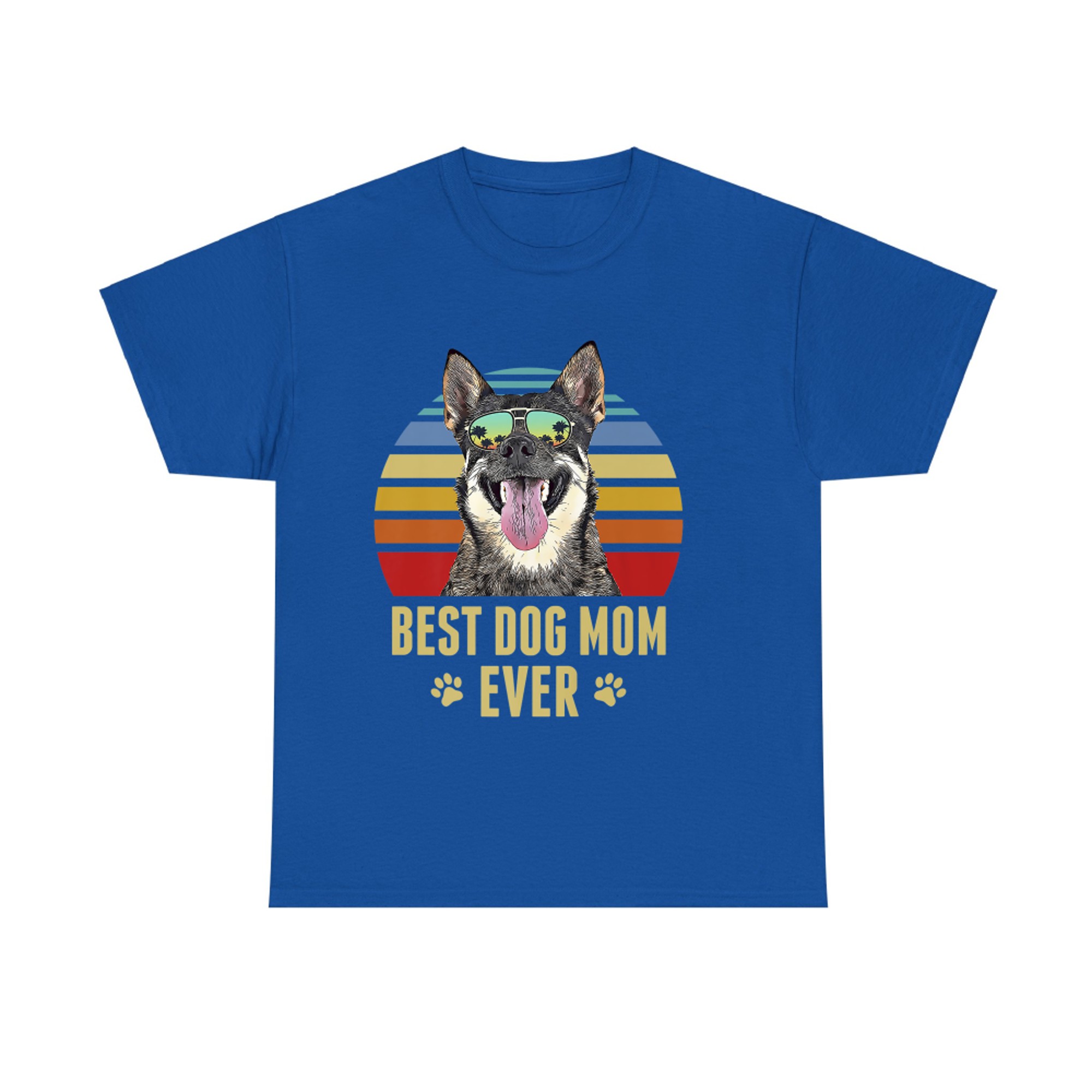 Swedish Vallhund Best Dog Mom Ever Retro Sunset T-shirt