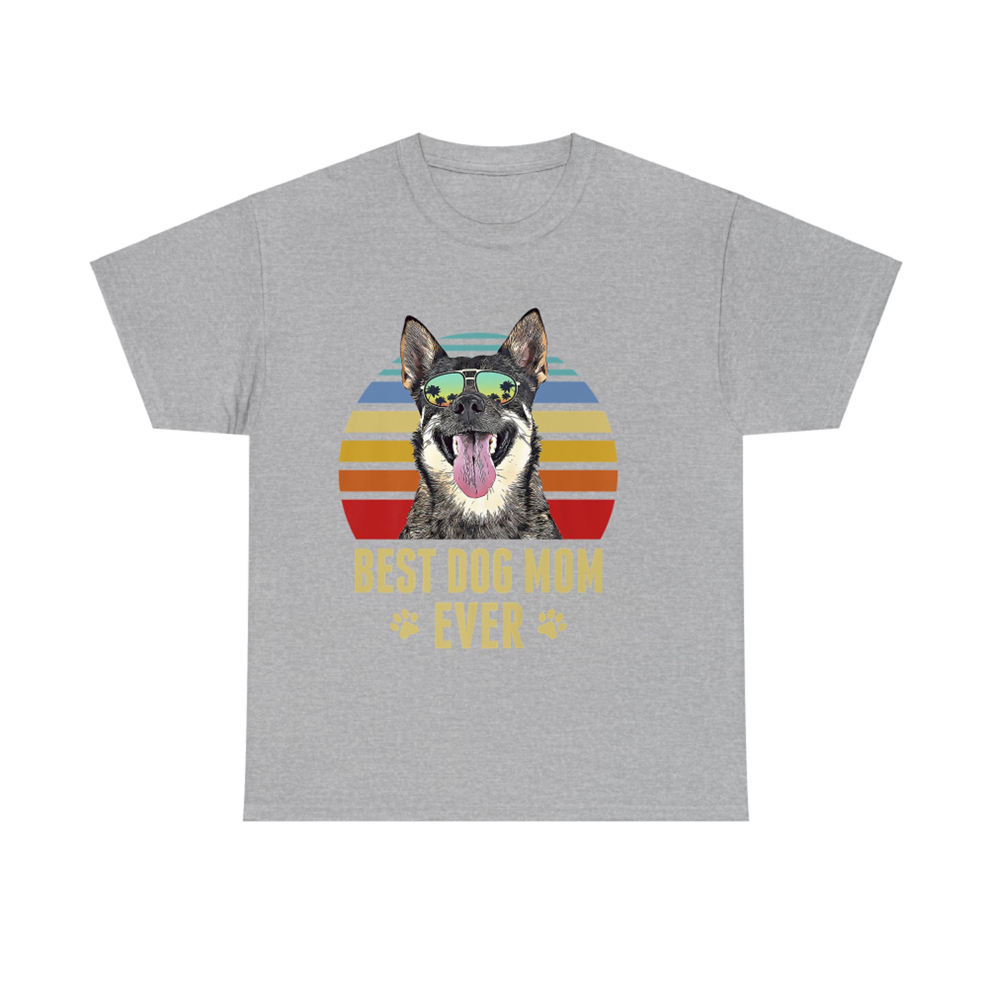 Swedish Vallhund Best Dog Mom Ever Retro Sunset T-shirt