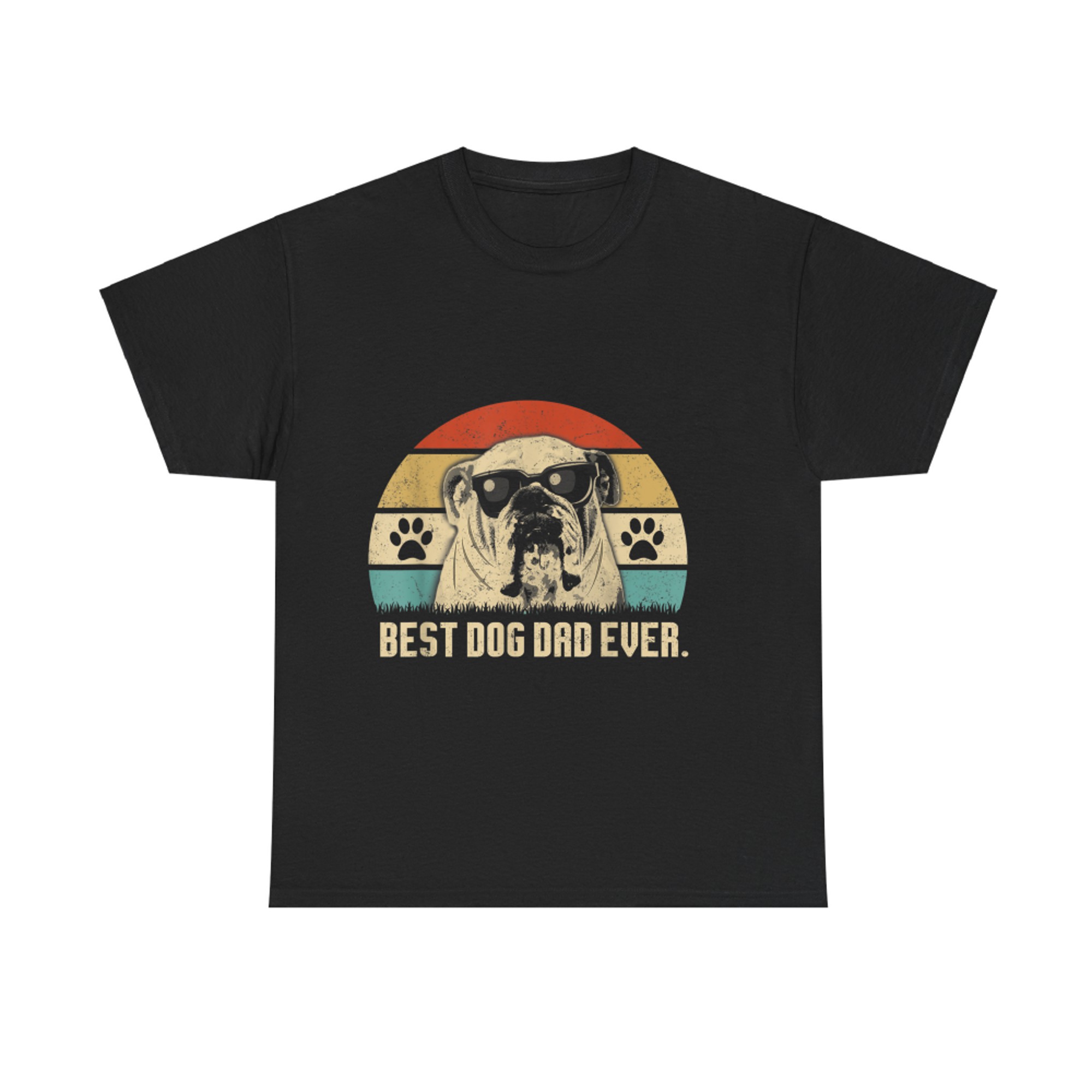 Vintage Best English Bulldog DAD Ever Fathers Day Gift T-shirt