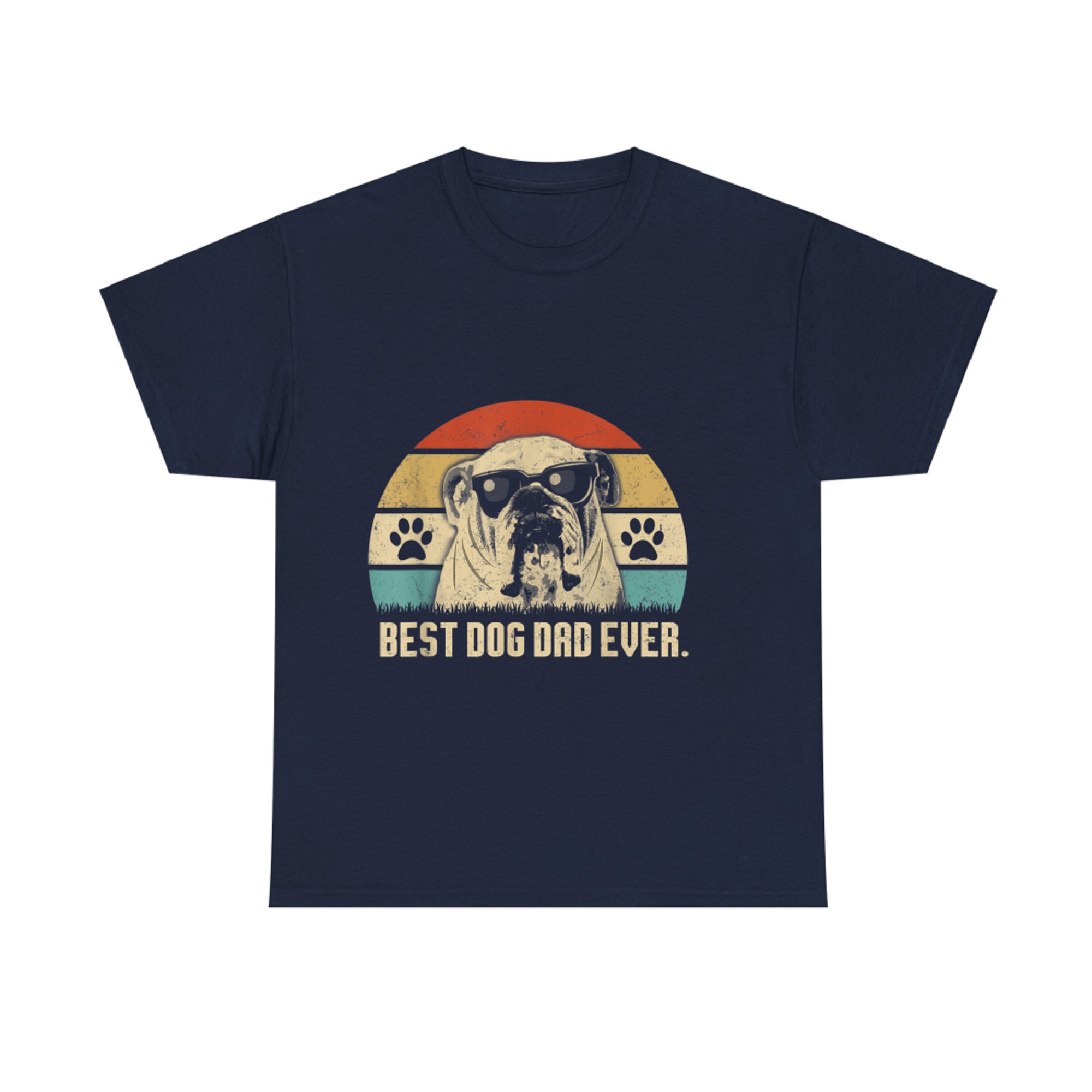 Vintage Best English Bulldog DAD Ever Fathers Day Gift T-shirt
