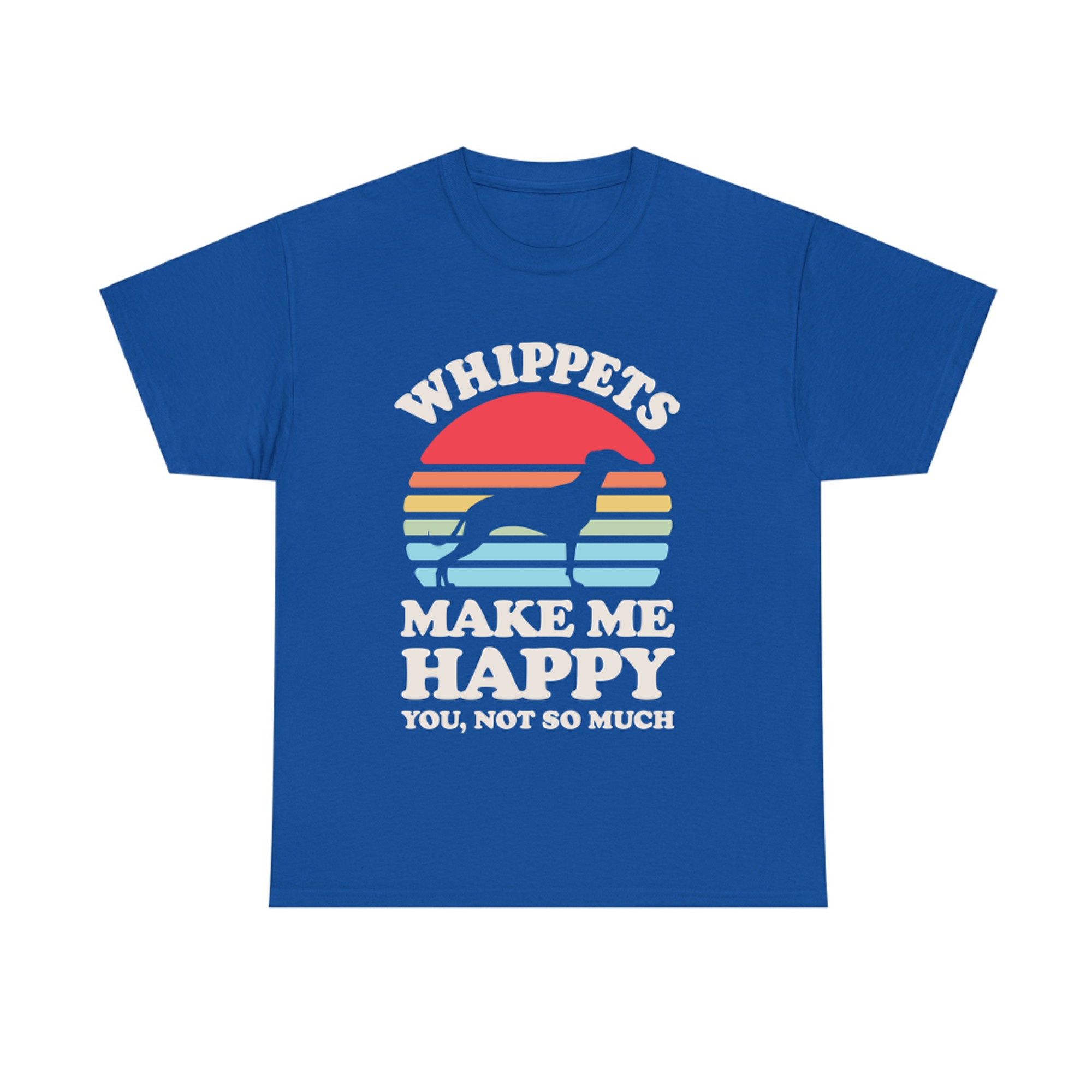 Whippets Make Me Happy Whippet Snap Dog Lover Retro Vintage T-shirt