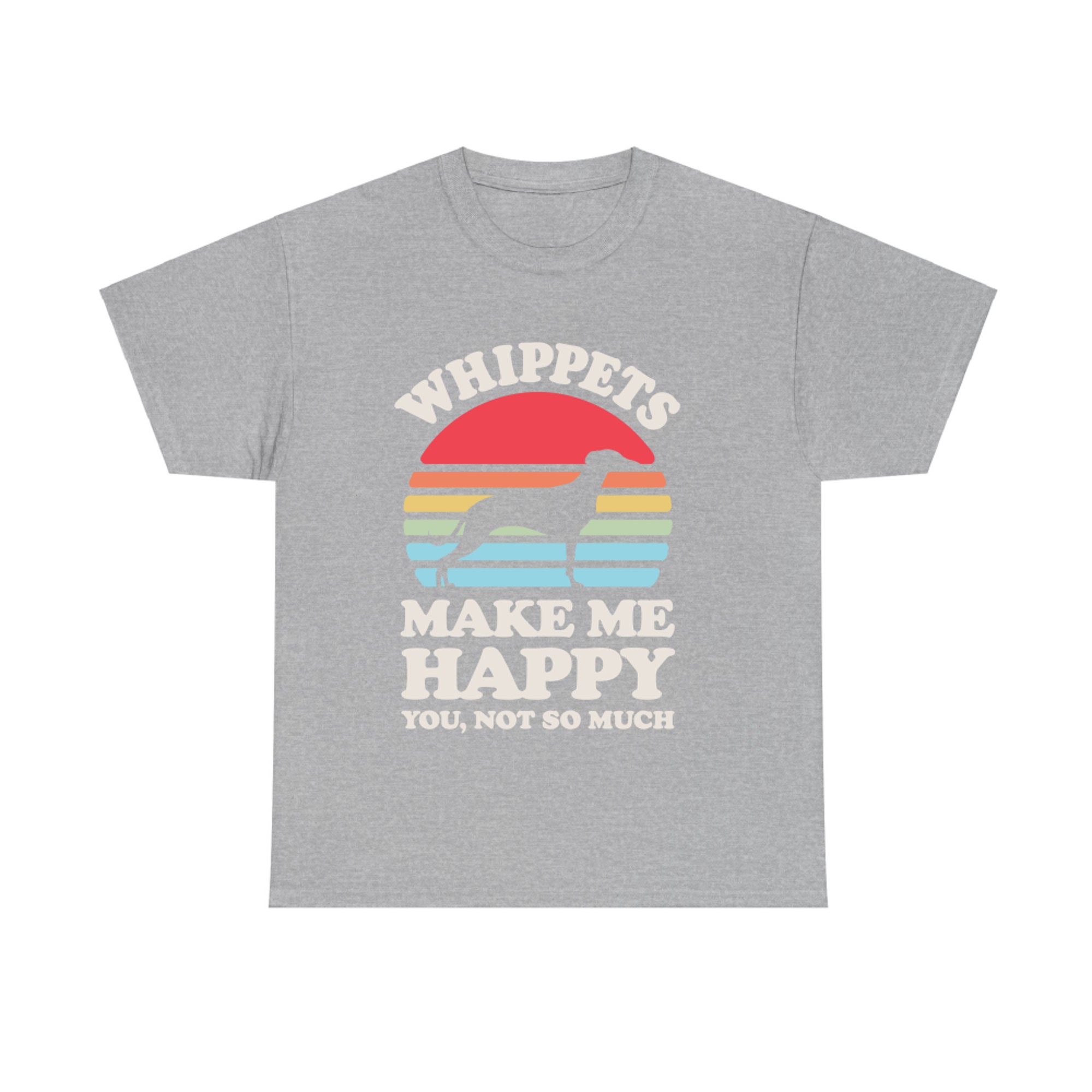 Whippets Make Me Happy Whippet Snap Dog Lover Retro Vintage T-shirt