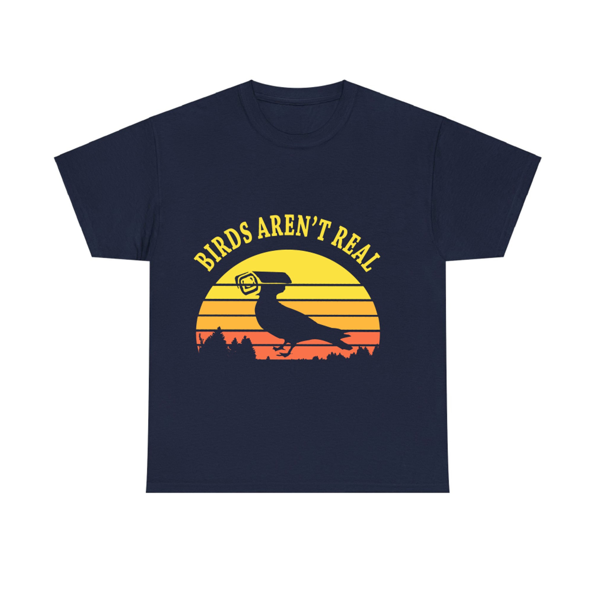 Birds Aren’t Real Conspiracy Theory Retro Sunset Funny Bird Design T-shirt
