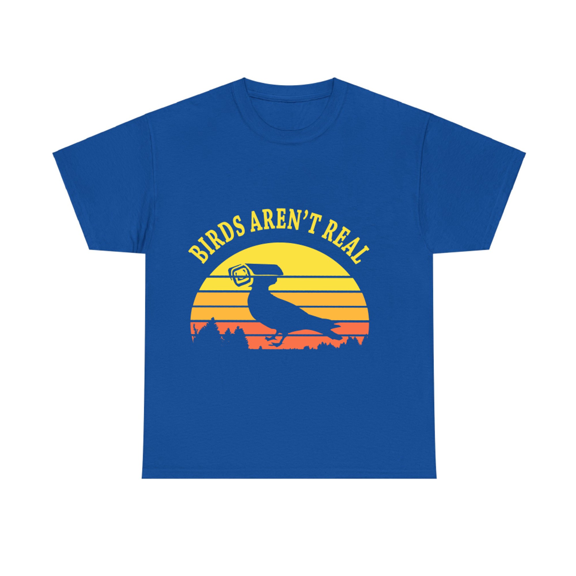 Birds Aren’t Real Conspiracy Theory Retro Sunset Funny Bird Design T-shirt
