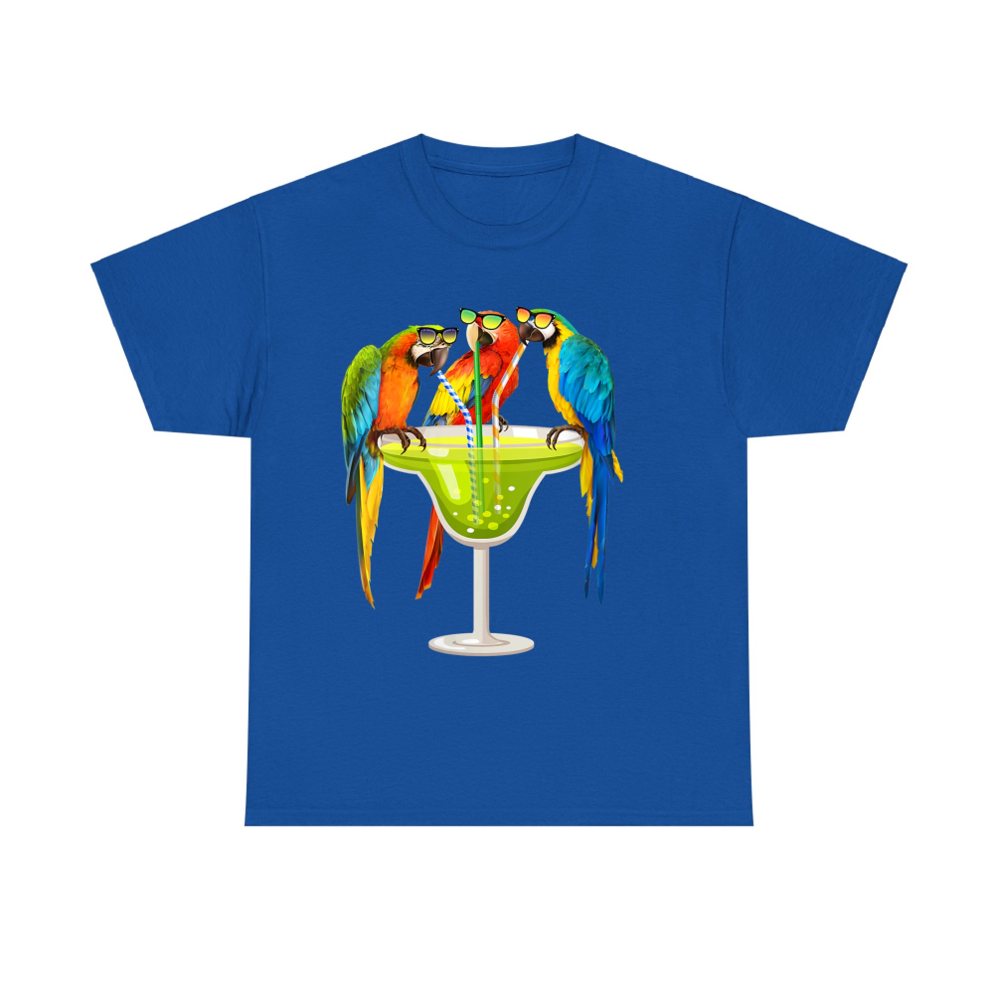 Parrots Drinking Margarita On Summer Vacation Birds Womens Gift T-shirt