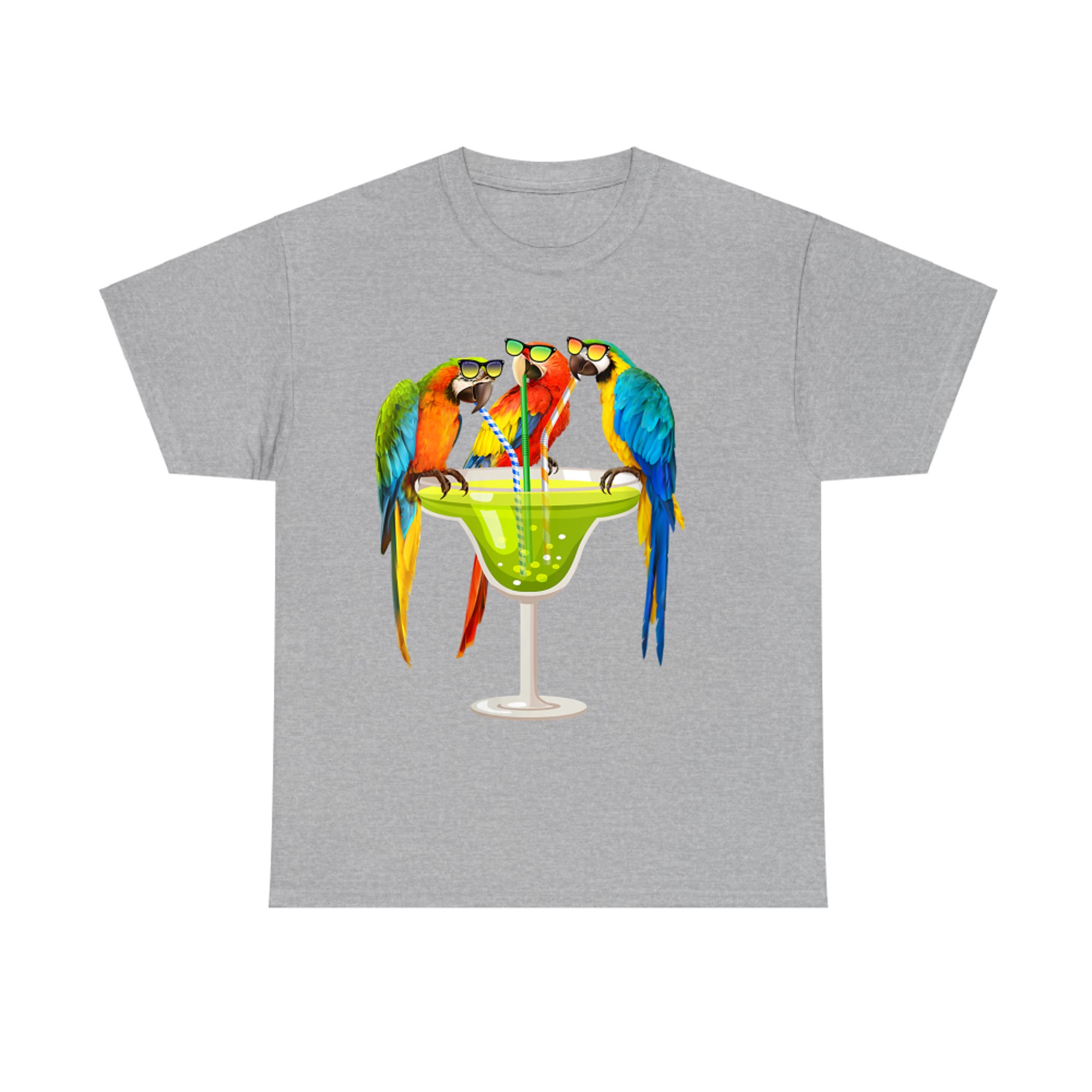 Parrots Drinking Margarita On Summer Vacation Birds Womens Gift T-shirt