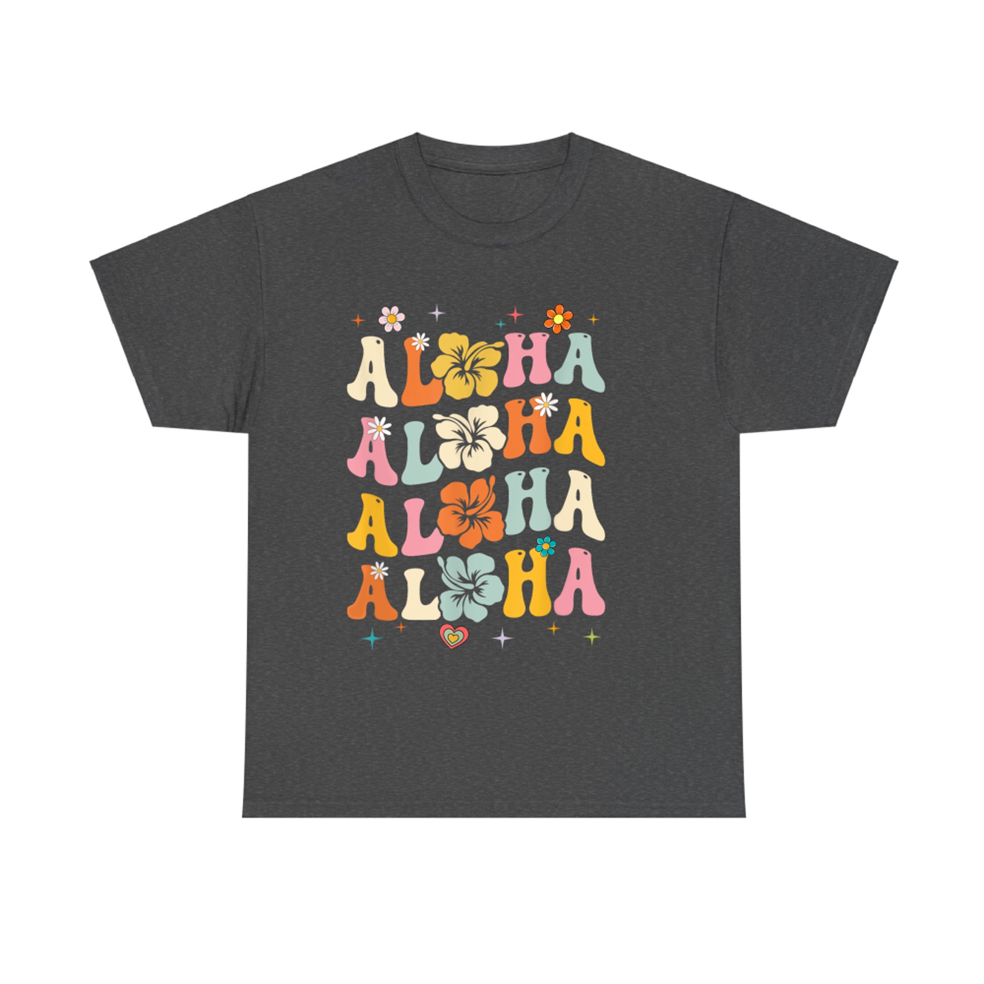 Aloha Women Hawaii Family Vacation Trip Girls Summer Groovy T-Shirt
