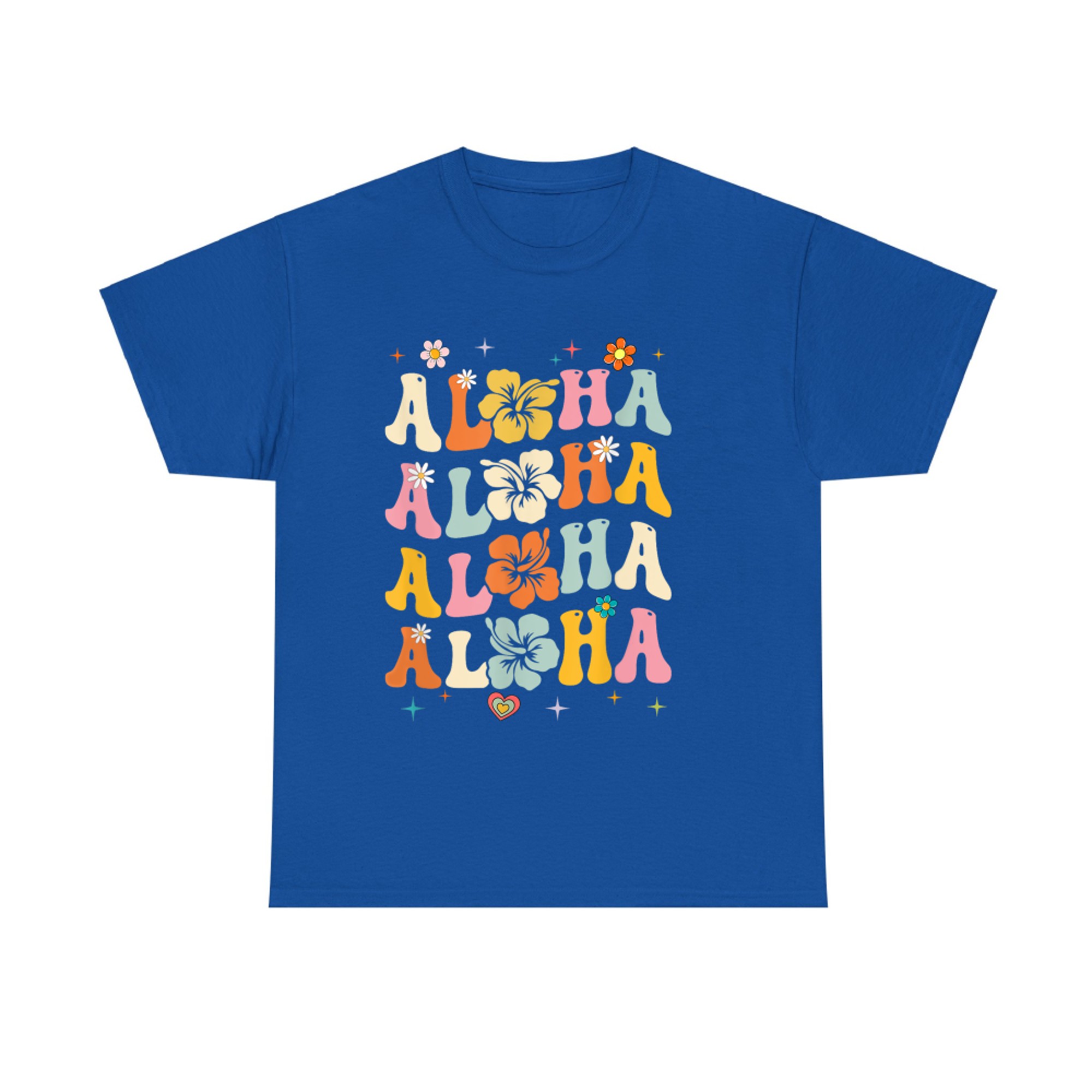 Aloha Women Hawaii Family Vacation Trip Girls Summer Groovy T-Shirt