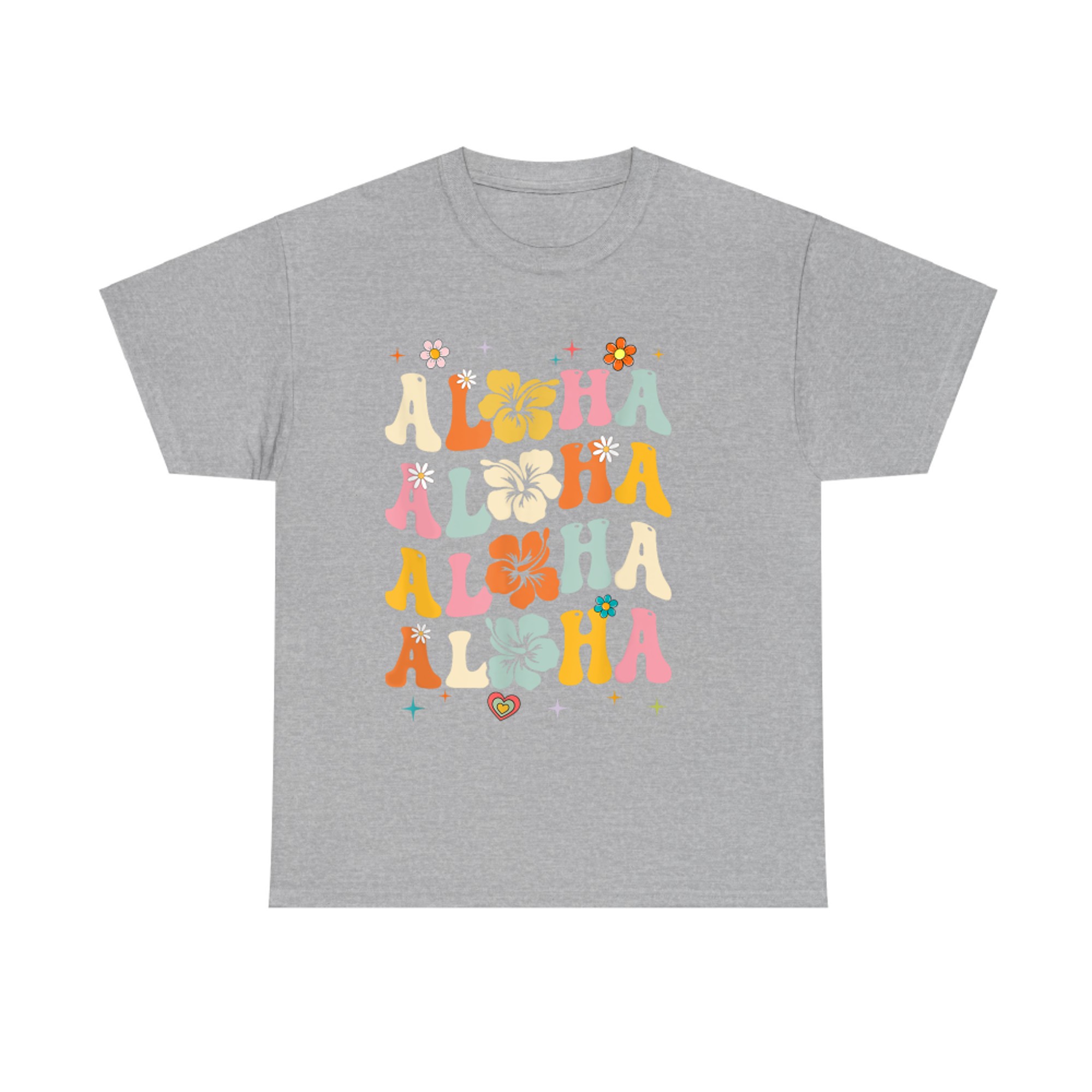 Aloha Women Hawaii Family Vacation Trip Girls Summer Groovy T-Shirt