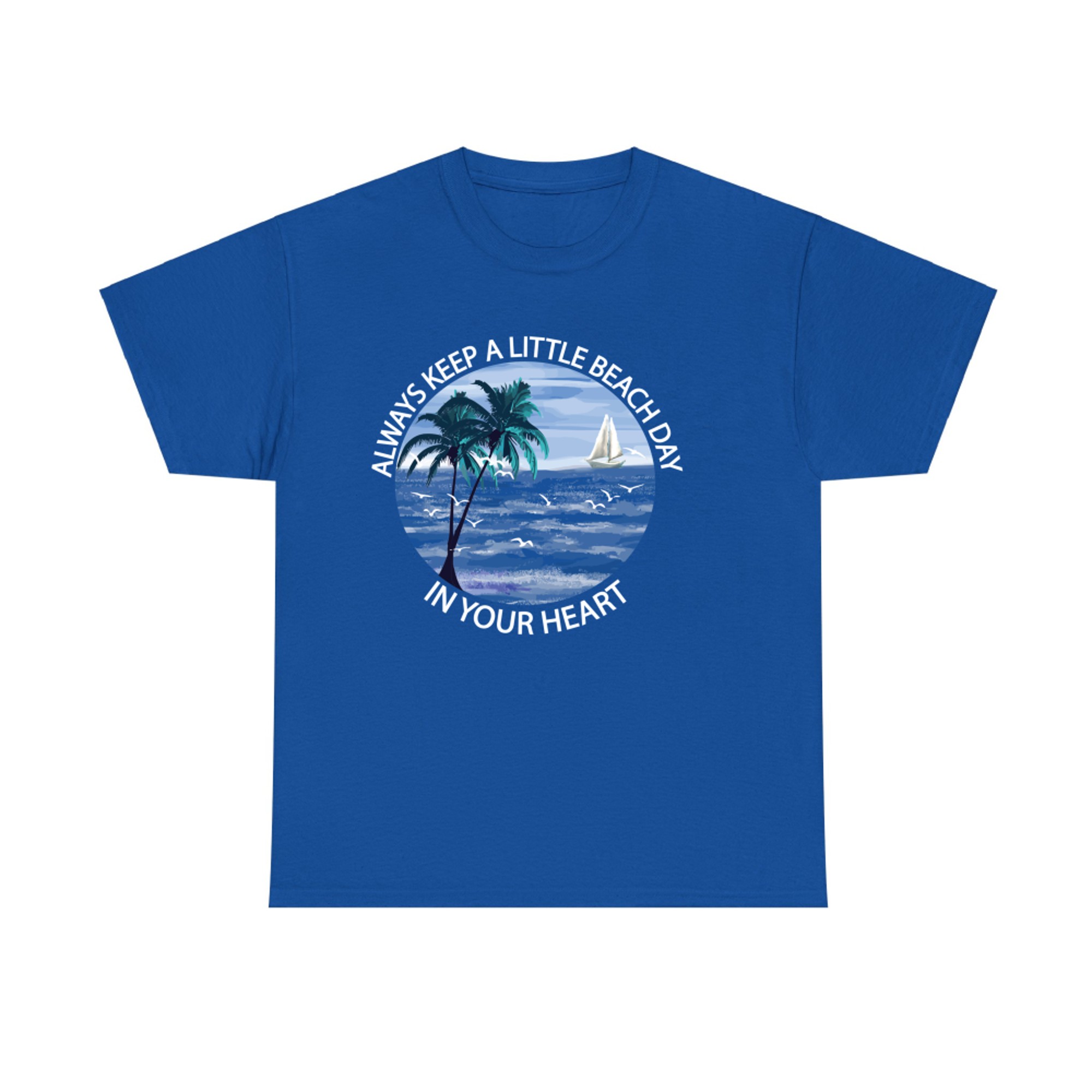 Always Keep A Little Beach Day In Your Heart Palm Tree Summer Beach Vacation  T-Shirt