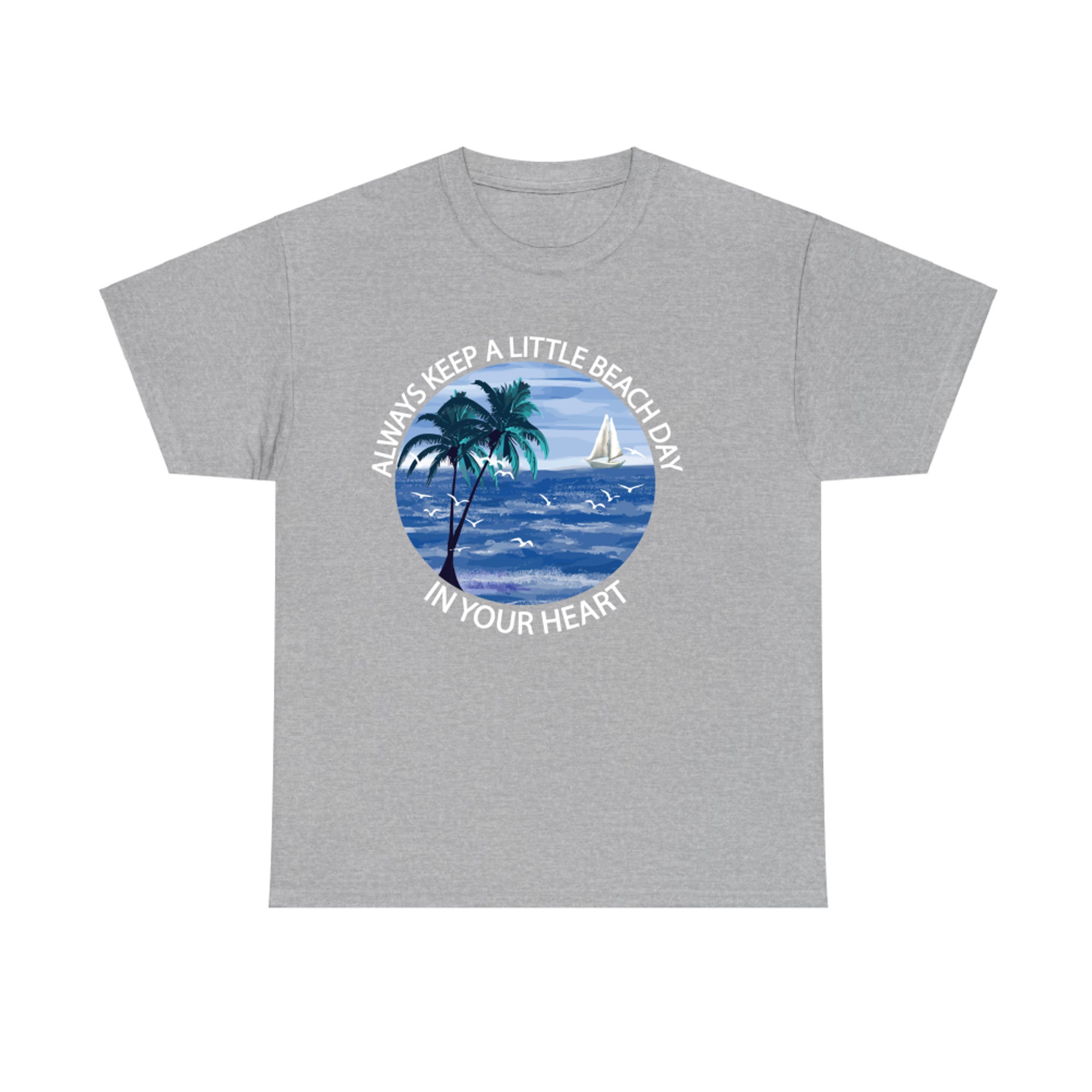 Always Keep A Little Beach Day In Your Heart Palm Tree Summer Beach Vacation  T-Shirt