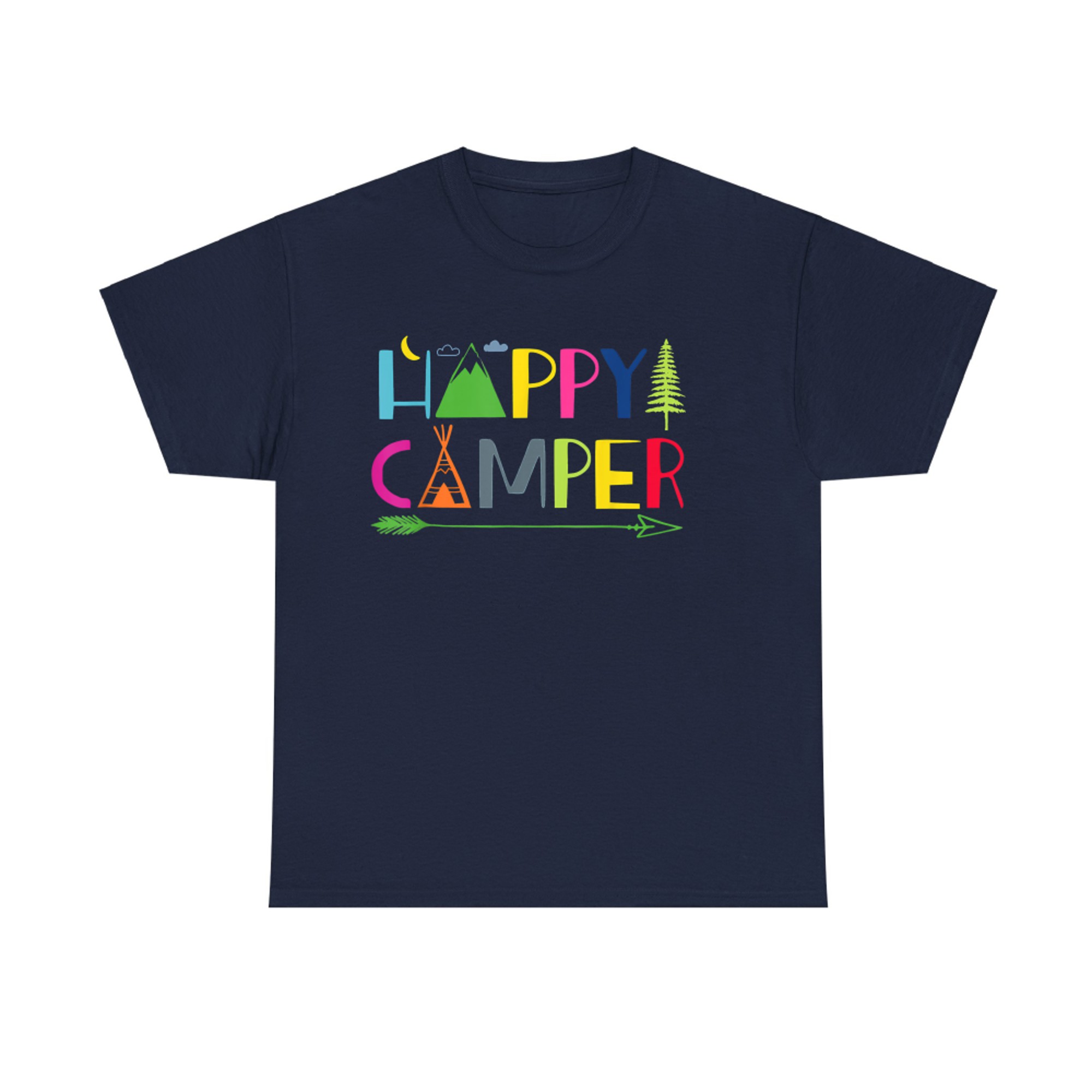 Arrow Camper Happy Summer Camp Camping  T-Shirt