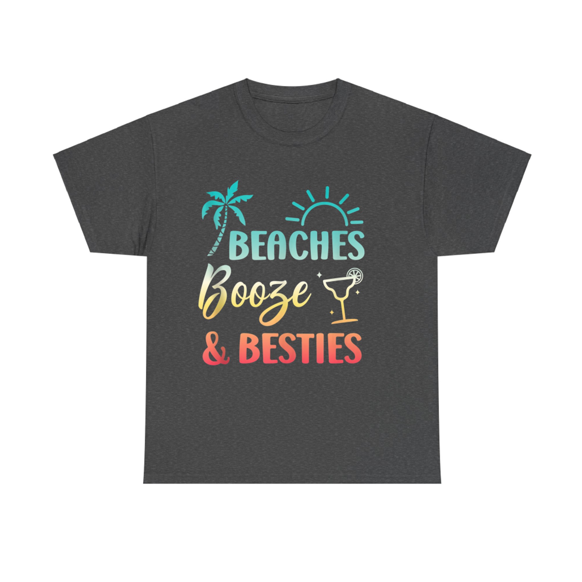 Beaches Booze & Besties Girls Vacation Summer Matching T-Shirt