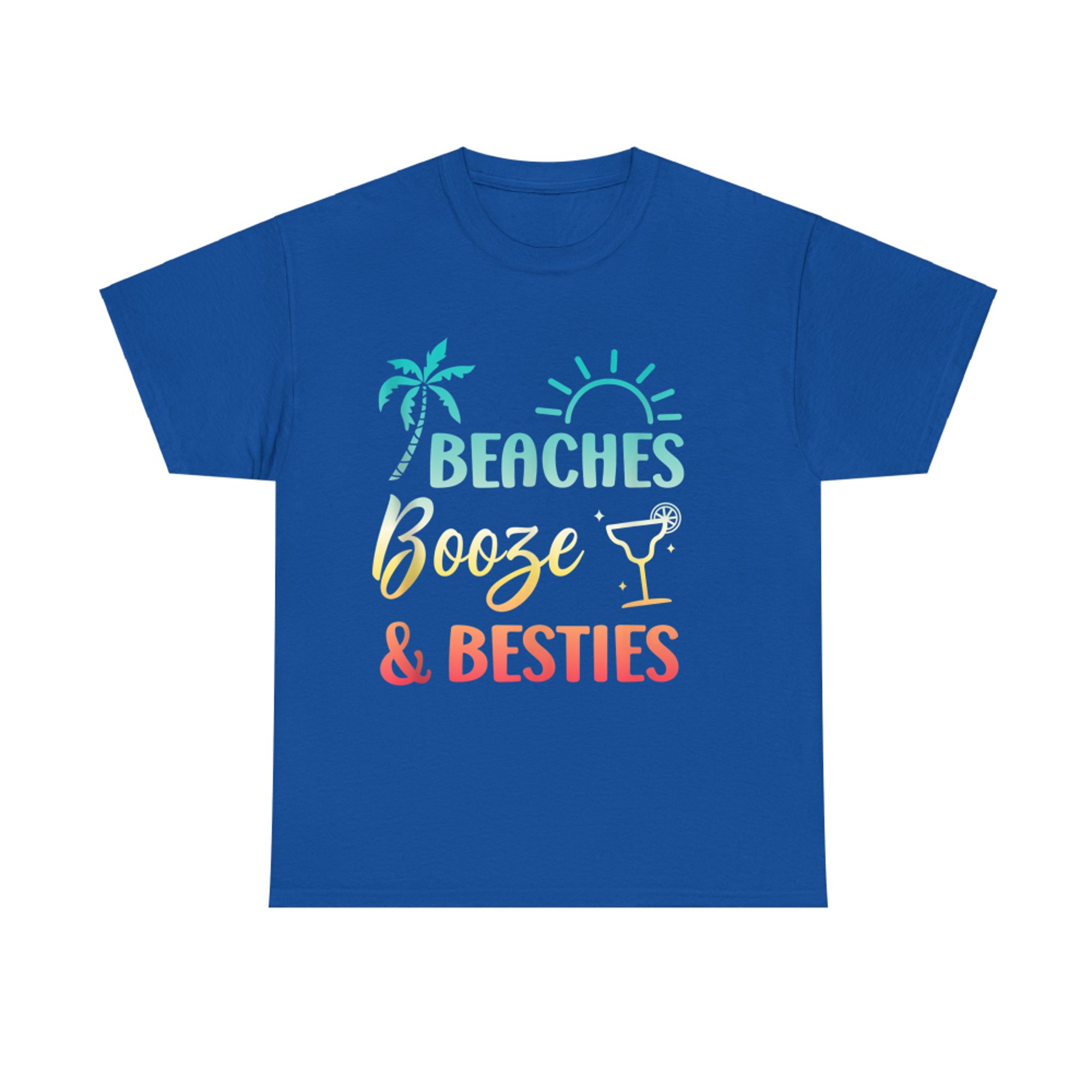 Beaches Booze & Besties Girls Vacation Summer Matching T-Shirt