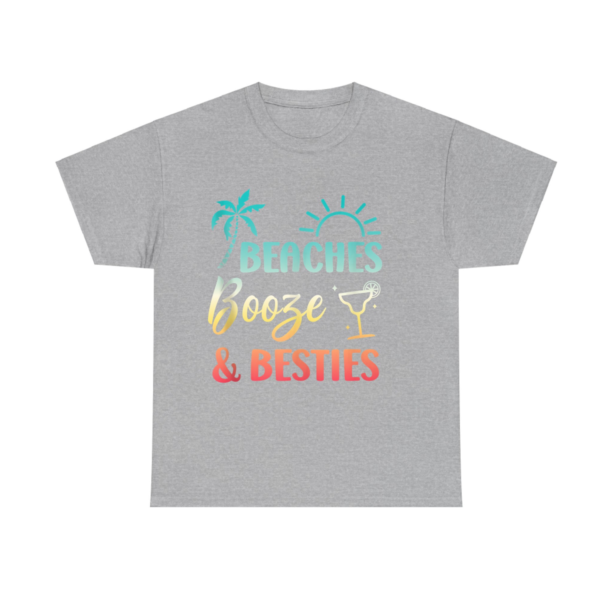 Beaches Booze & Besties Girls Vacation Summer Matching T-Shirt
