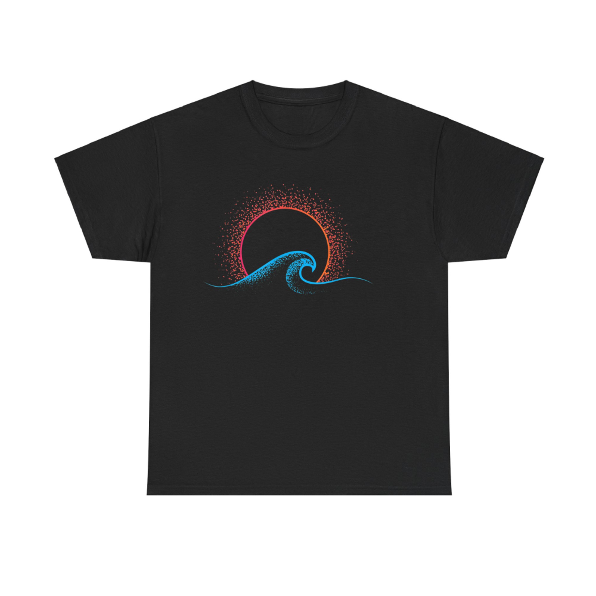 Boho Minimalist Sun Ocean Wave Art Summer Themed T-Shirt