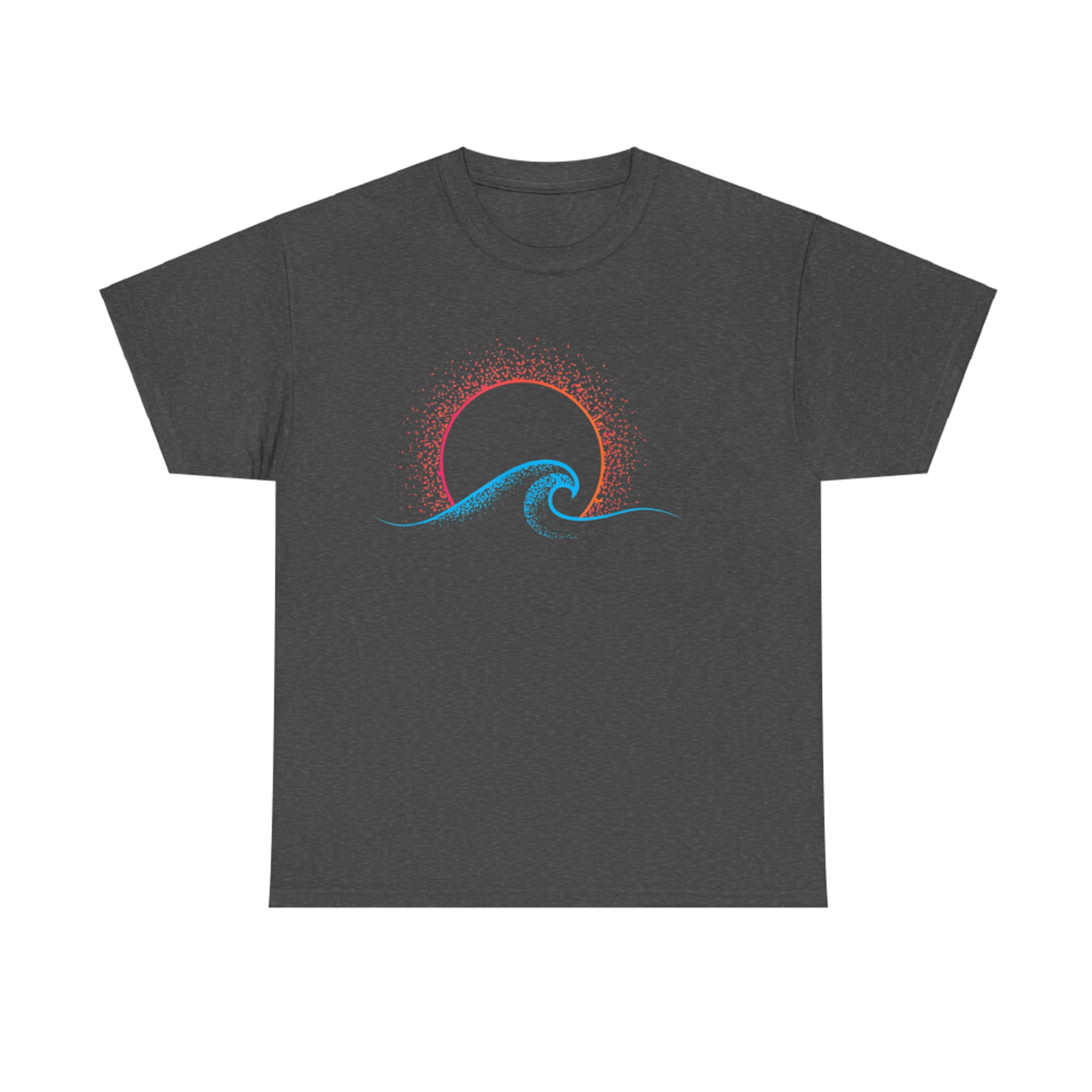 Boho Minimalist Sun Ocean Wave Art Summer Themed T-Shirt