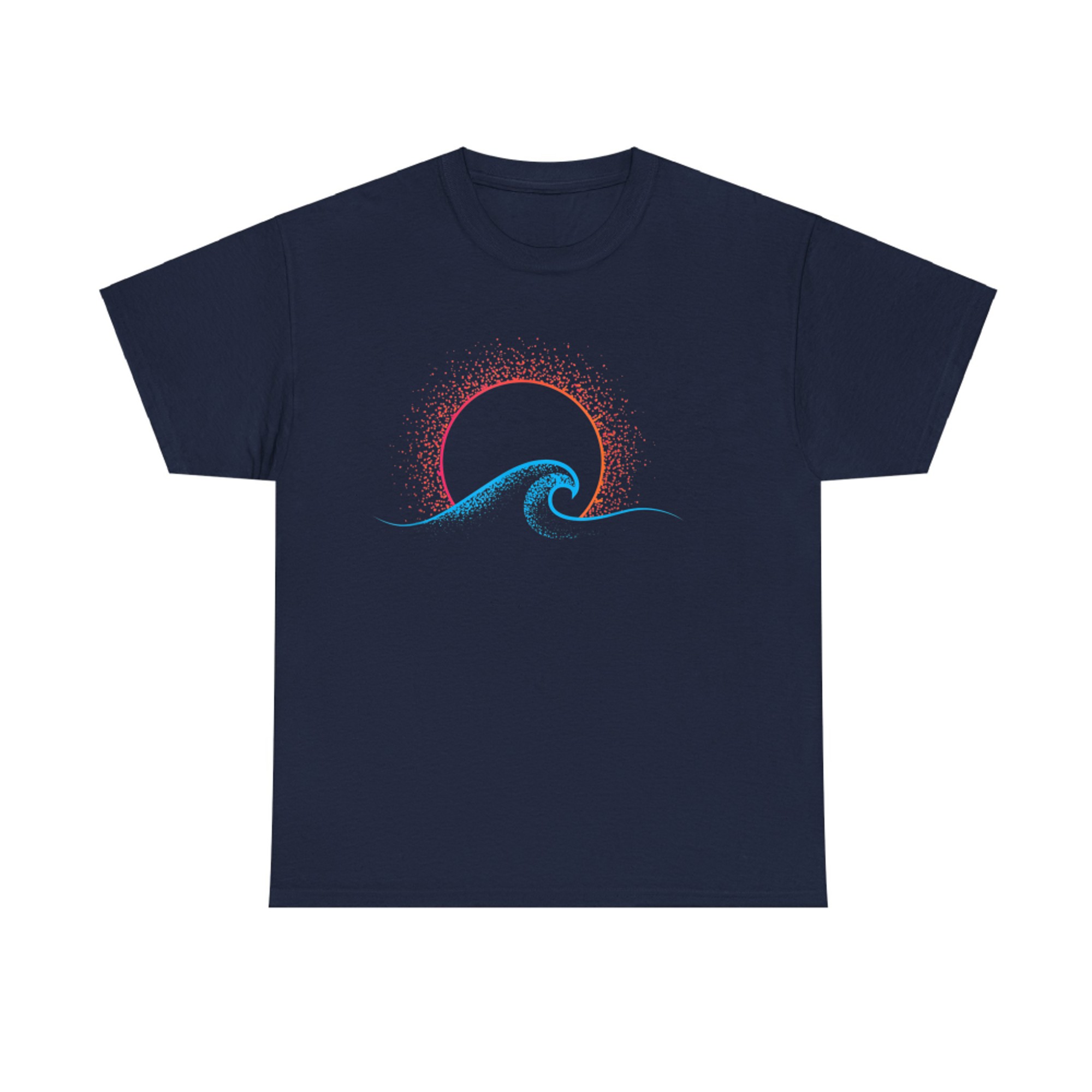 Boho Minimalist Sun Ocean Wave Art Summer Themed T-Shirt
