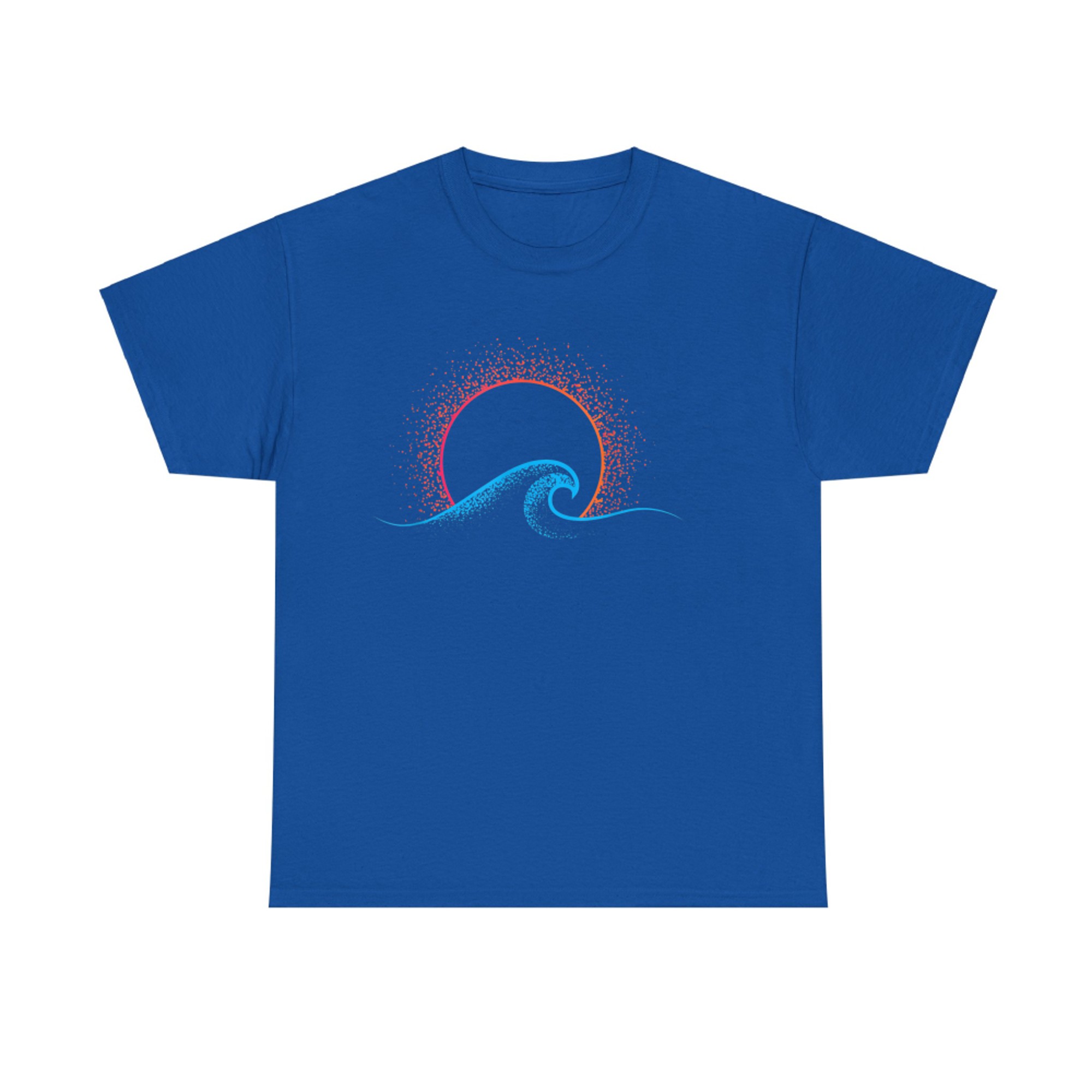 Boho Minimalist Sun Ocean Wave Art Summer Themed T-Shirt